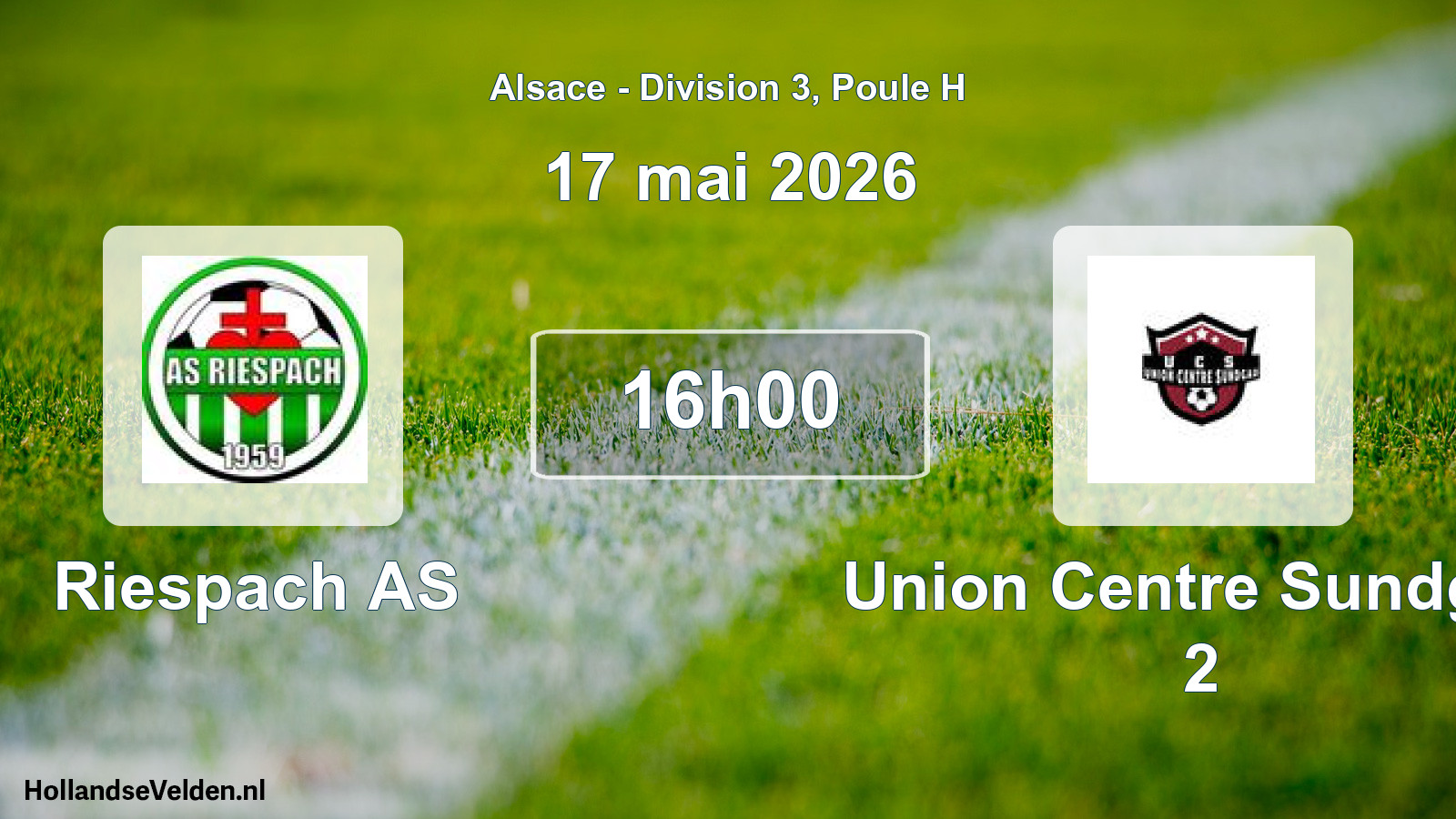 Match programmé: Riespach AS - Union Centre Sundgau 2 (17 mai 2026)