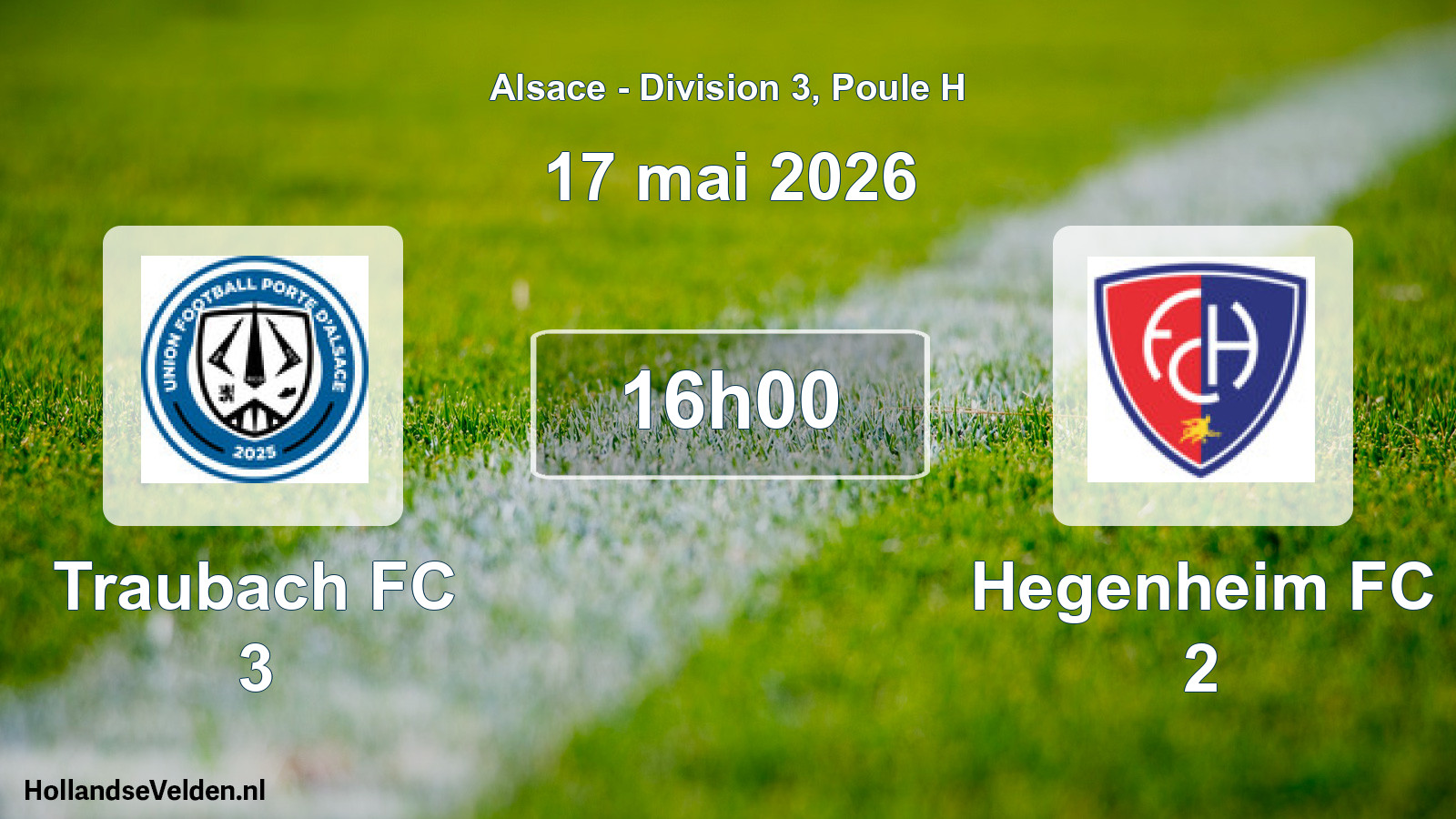 Match programmé: Traubach FC 3 - Hegenheim FC 2 (17 mai 2026)