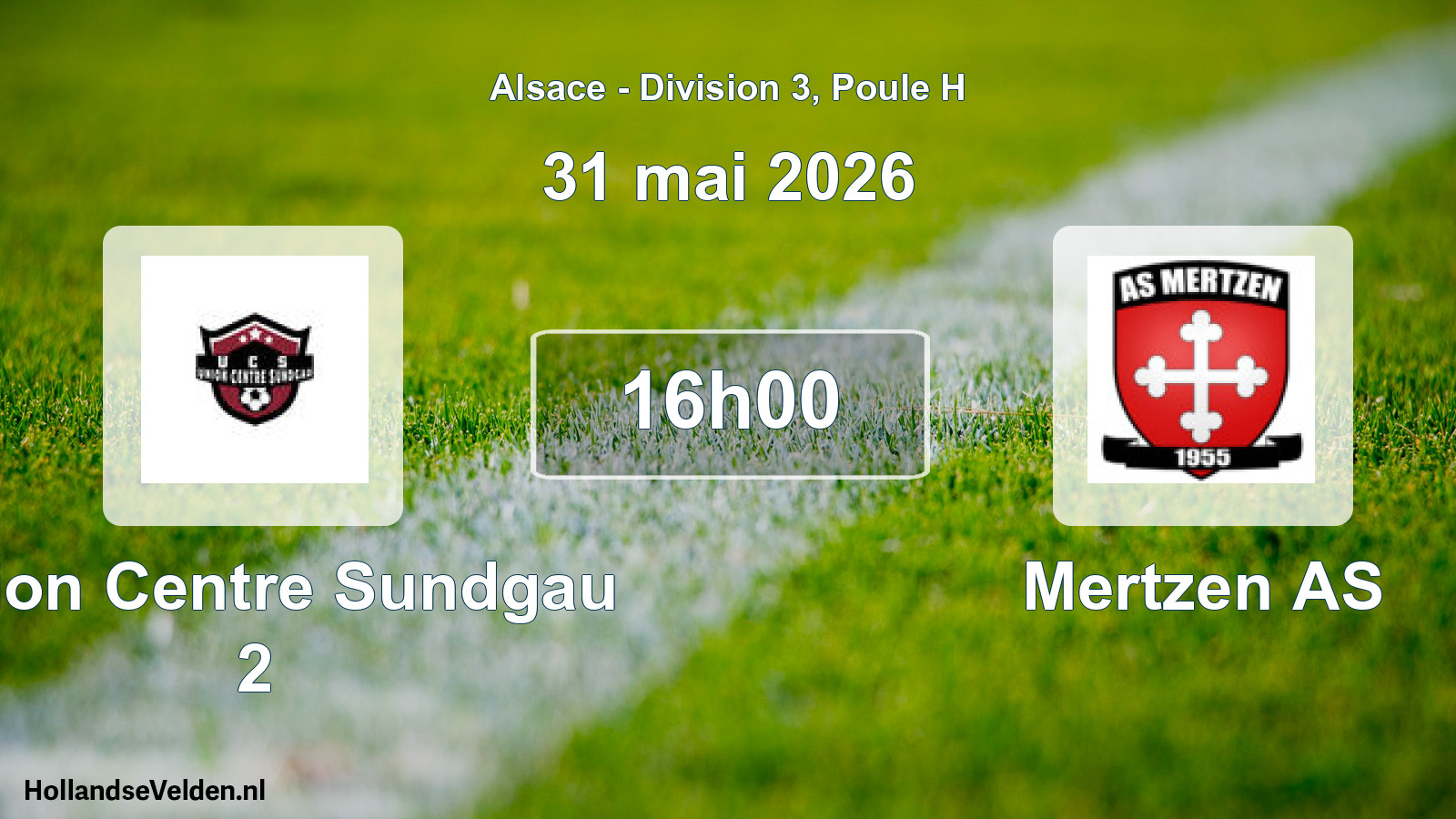 Match programmé: Union Centre Sundgau 2 - Mertzen AS (31 mai 2026)