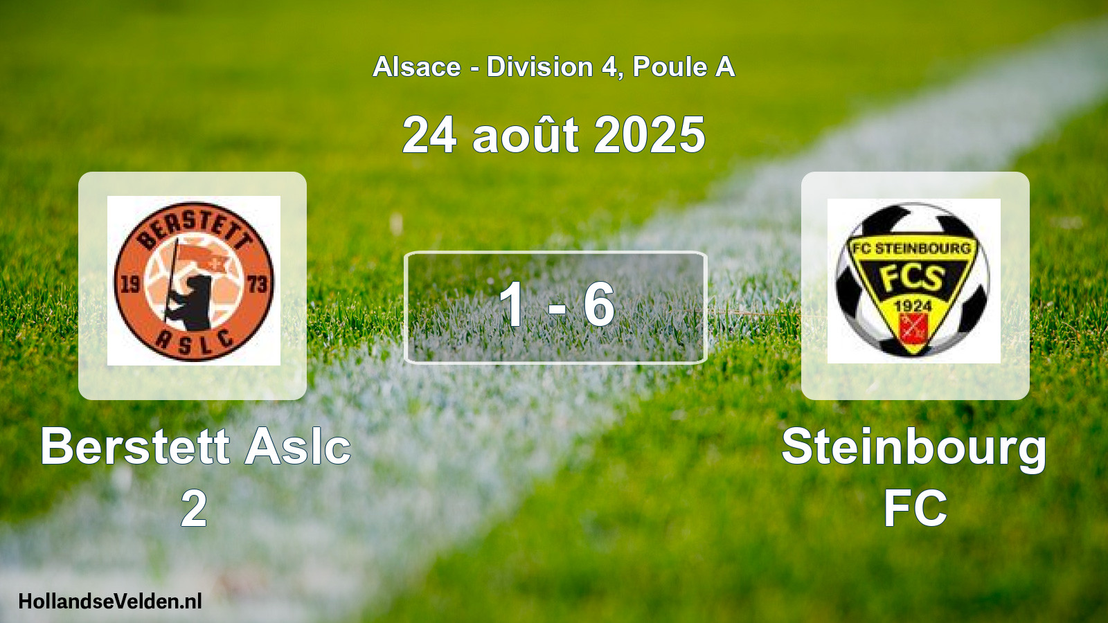 Match joué: Berstett Aslc 2 - Steinbourg FC 1 - 6 (24 août 2025)