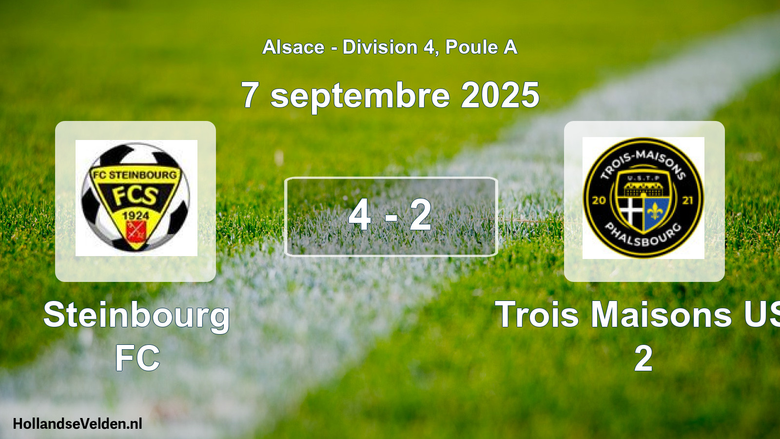 Match joué: Steinbourg FC - Trois Maisons US 2 4 - 2 (7 septembre 2025)