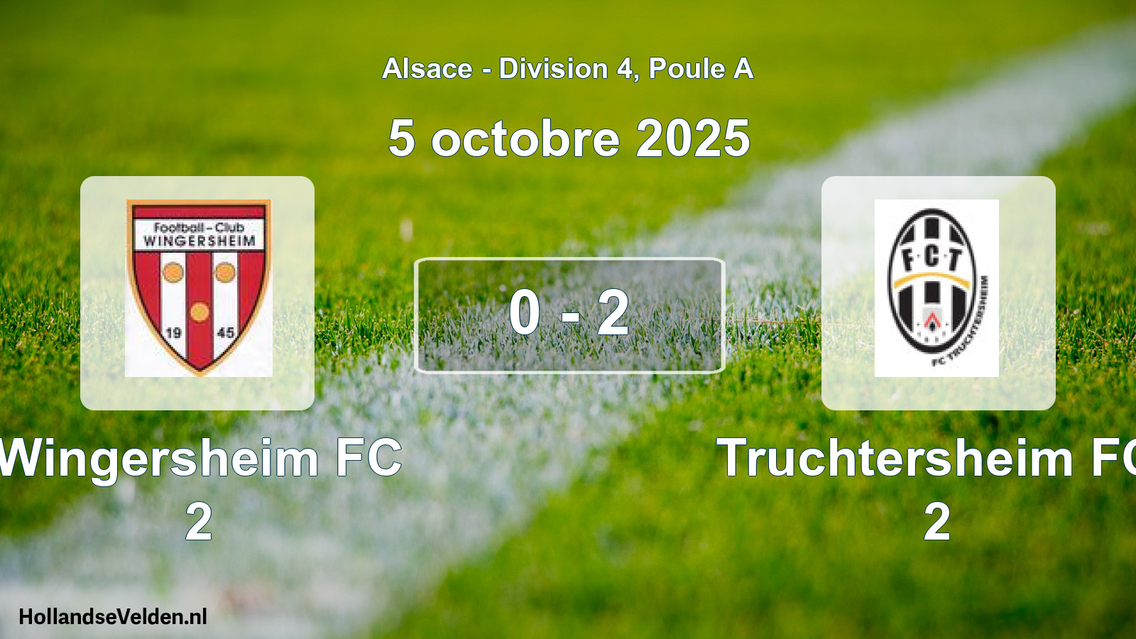 Match joué: Wingersheim FC 2 - Truchtersheim FC 2 0 - 2 (5 octobre 2025)