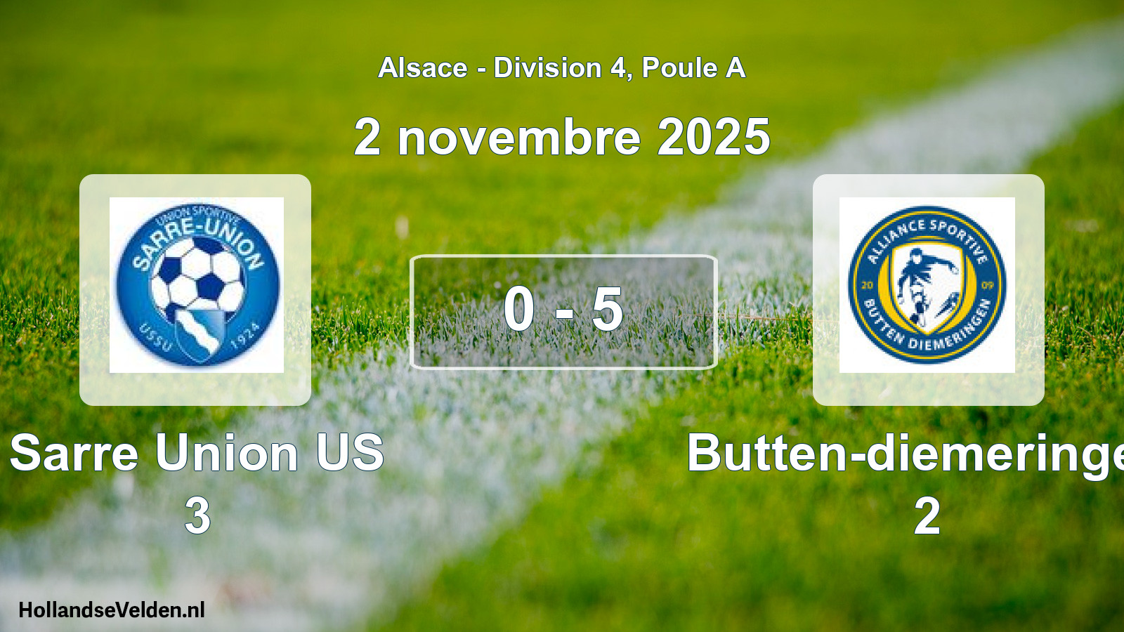 Total number of matches played: Sarre Union US 3 - Butten-diemeringen 2 0 - 5 (2 November 2025)