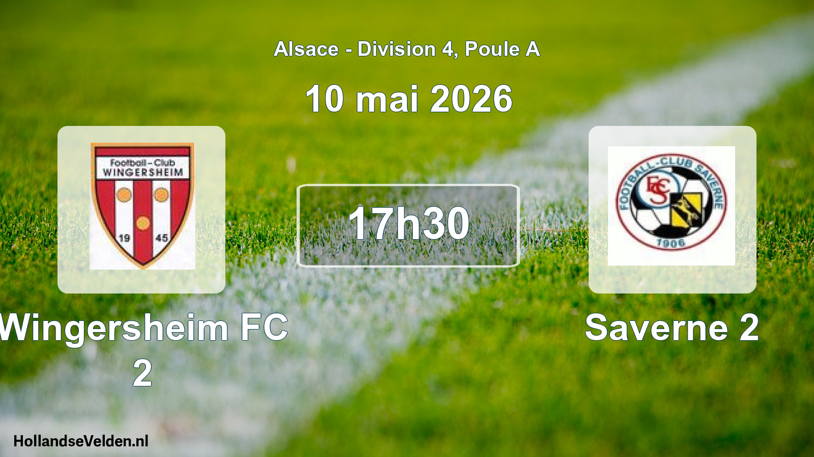 Match programmé: Wingersheim FC 2 - Saverne 2 (10 mai 2026)