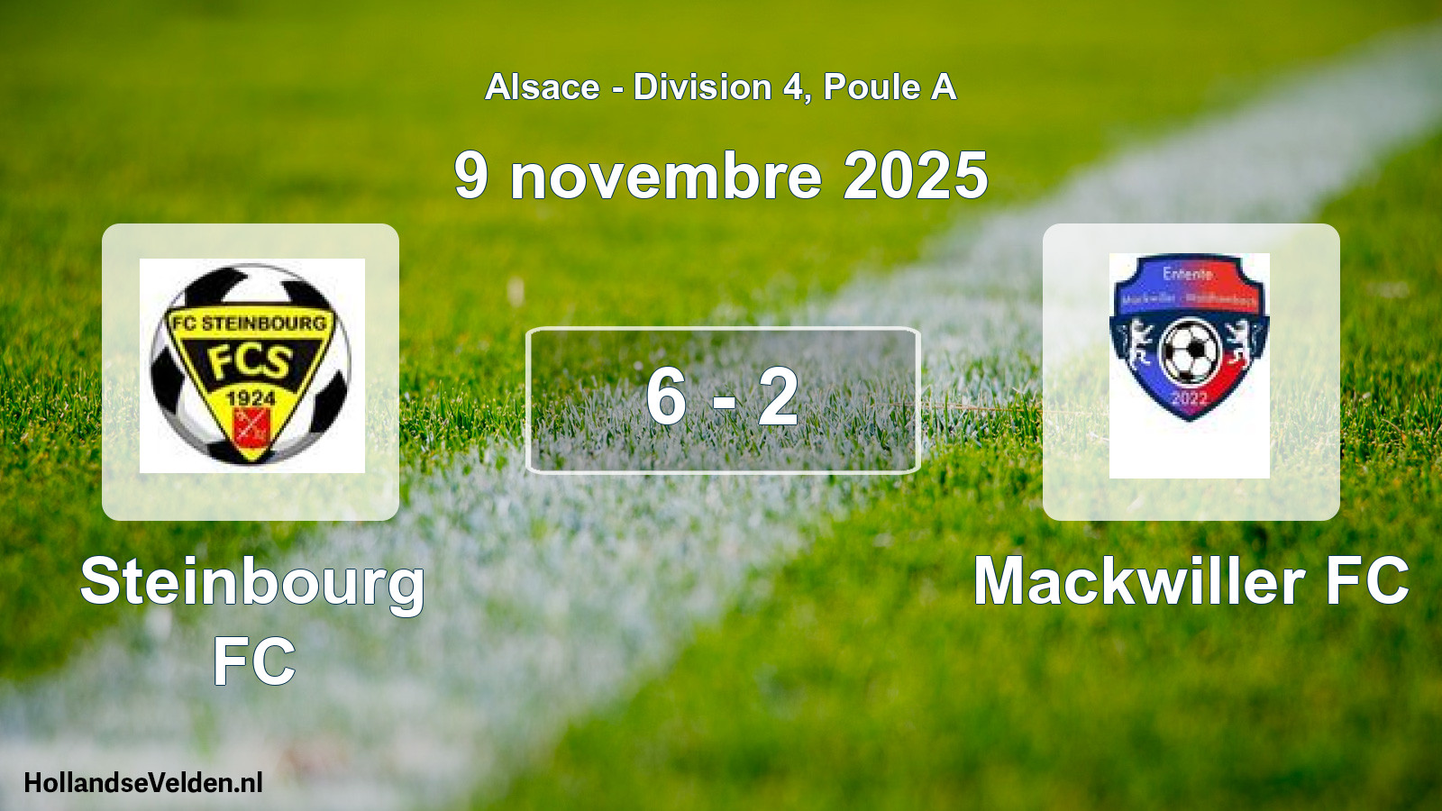 Match joué: Steinbourg FC - Mackwiller FC 6 - 2 (9 novembre 2025)
