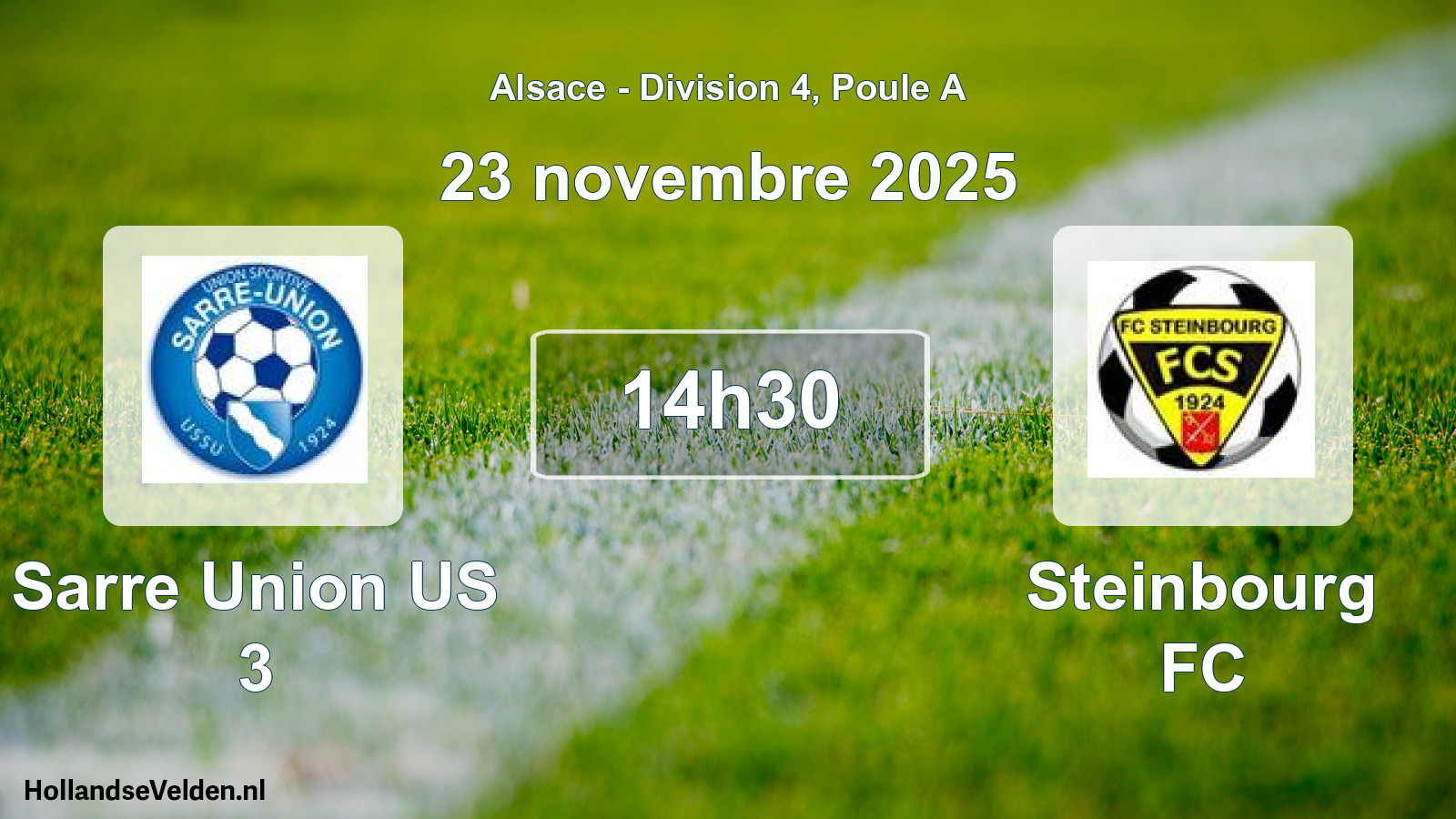 Match programmé: Sarre Union US 3 - Steinbourg FC (23 novembre 2025)
