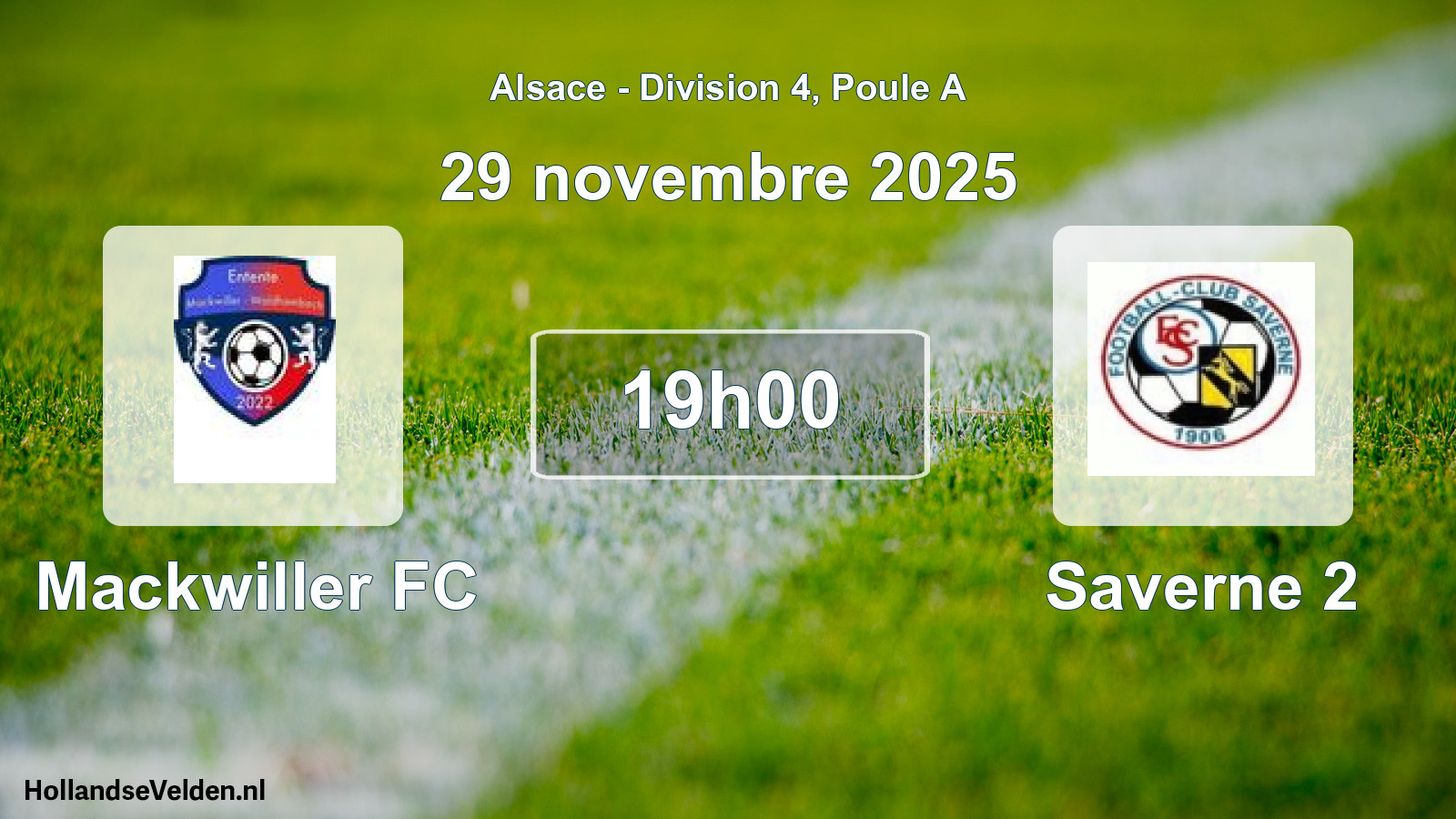 Match programmé: Mackwiller FC - Saverne 2 (29 novembre 2025)