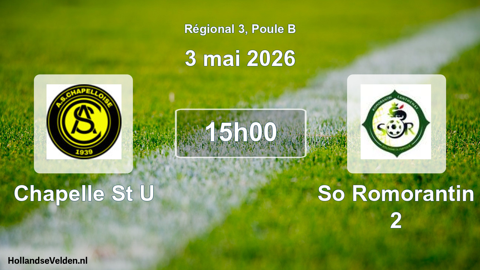 Geplande wedstrijd: Chapelle St U - So Romorantin 2 (3 mai 2026)
