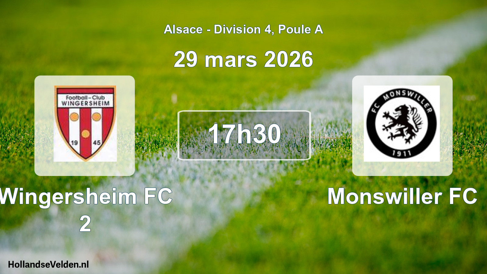 Scheduled Match: Wingersheim FC 2 - Monswiller FC (29 March 2026)