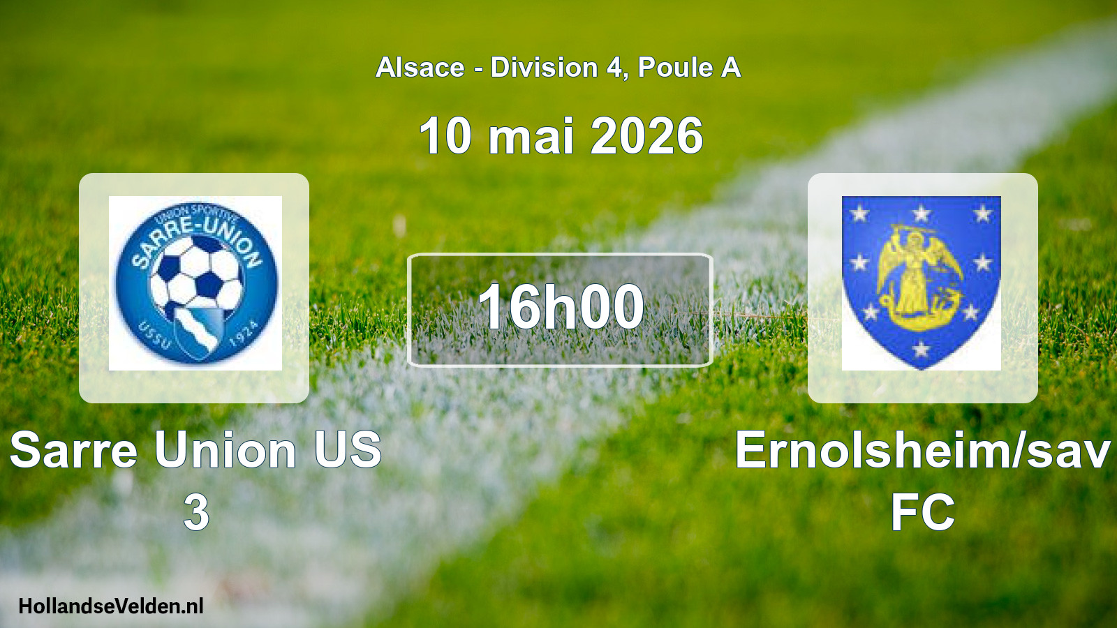 Geplande wedstrijd: Sarre Union US 3 - Ernolsheim/sav FC (10 mei 2026)