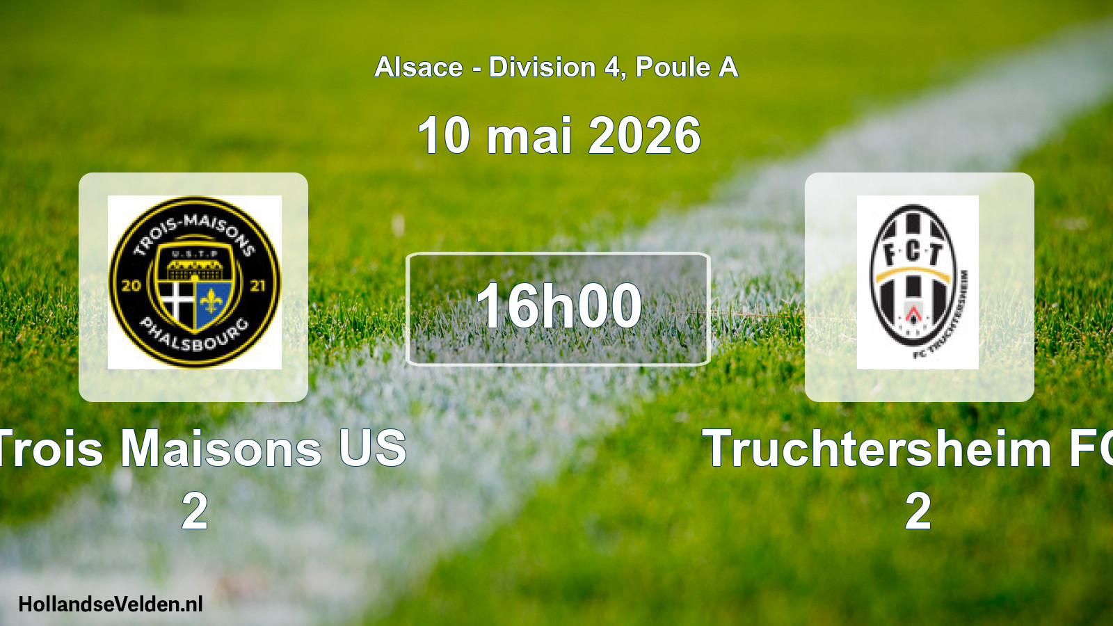Match programmé: Trois Maisons US 2 - Truchtersheim FC 2 (10 mai 2026)