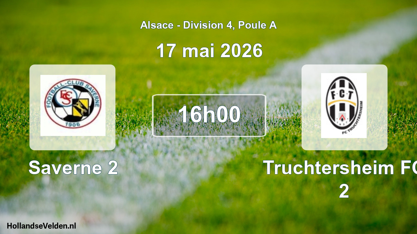 Match programmé: Saverne 2 - Truchtersheim FC 2 (17 mai 2026)