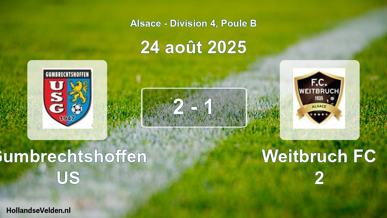Match joué: Gumbrechtshoffen US - Weitbruch FC 2 2 - 1 (24 août 2025)