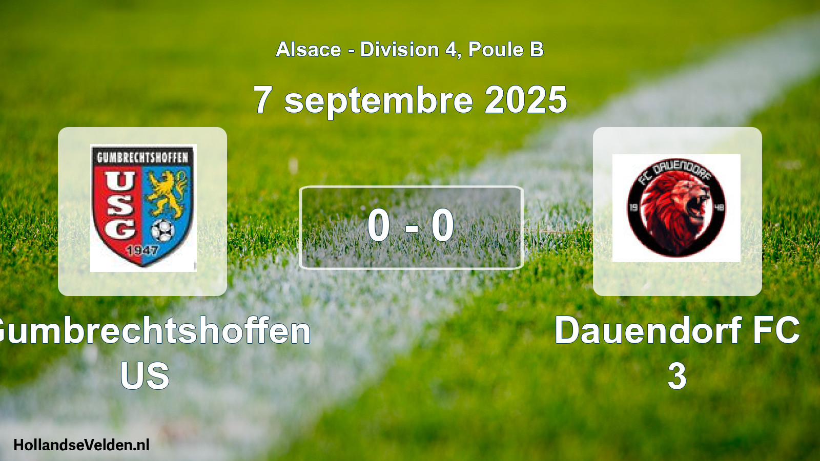 Total number of matches played: Gumbrechtshoffen US - Dauendorf FC 3 0 - 0 (7 September 2025)