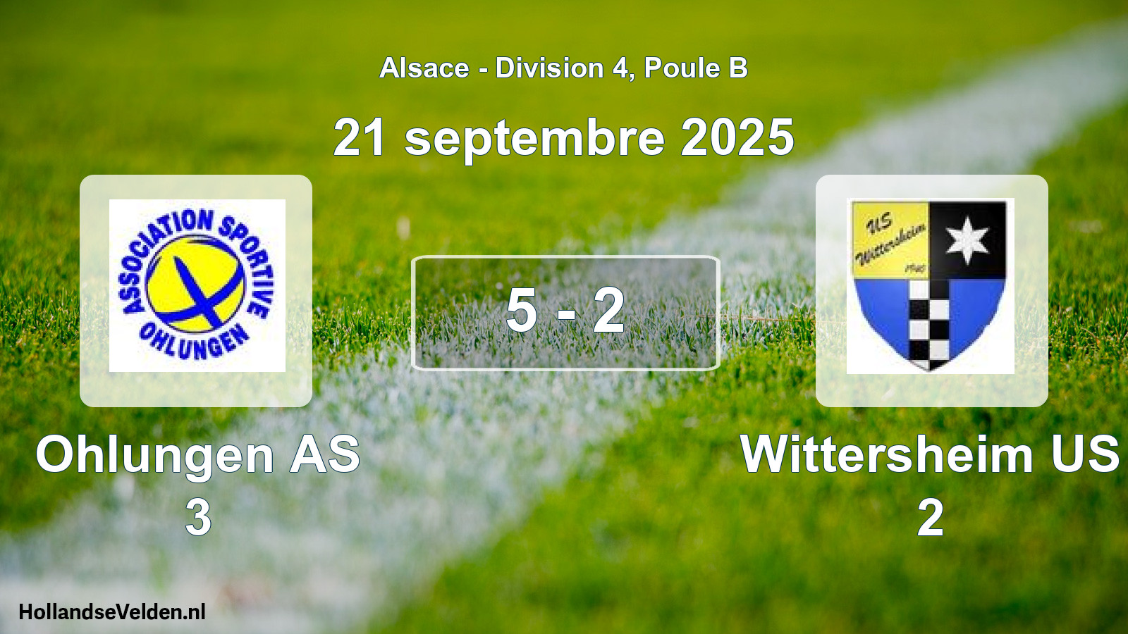 Total number of matches played: Ohlungen AS 3 - Wittersheim US 2 5 - 2 (21 September 2025)