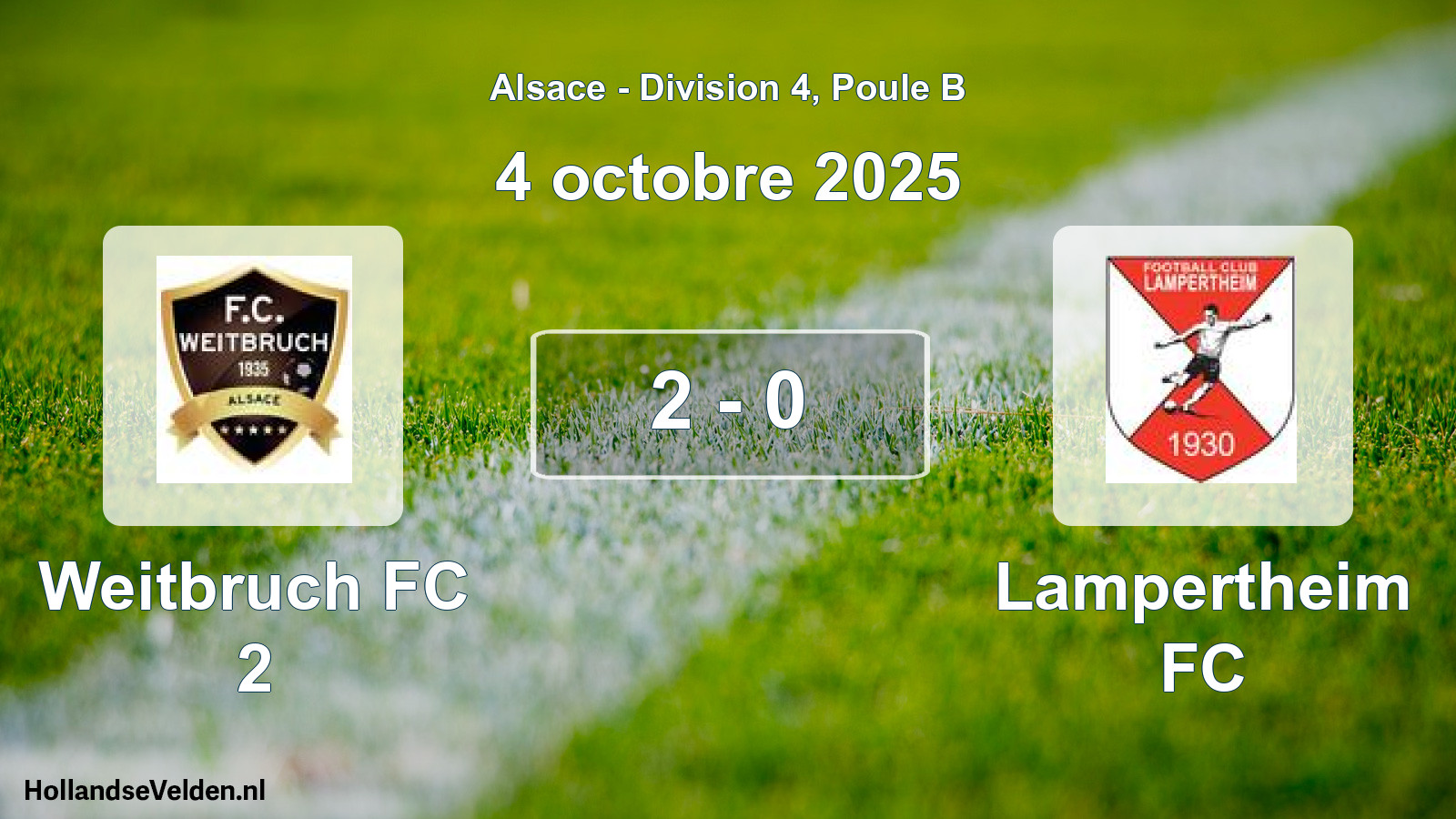 Match joué: Weitbruch FC 2 - Lampertheim FC 2 - 0 (4 octobre 2025)