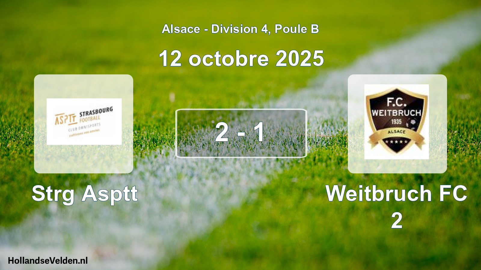 Match joué: Strg Asptt - Weitbruch FC 2 2 - 1 (12 octobre 2025)