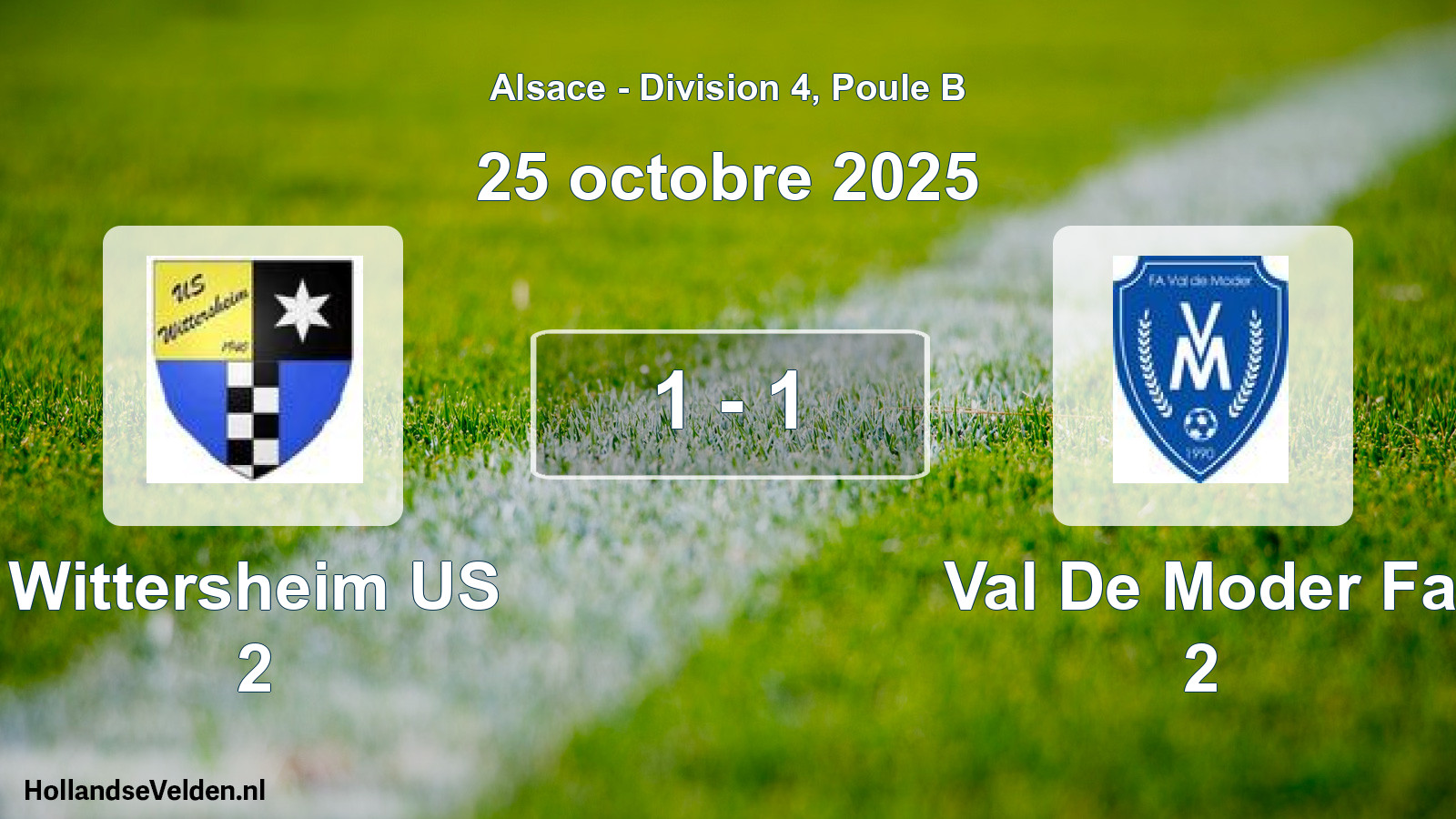 Match joué: Wittersheim US 2 - Val De Moder Fa 2 1 - 1 (25 octobre 2025)