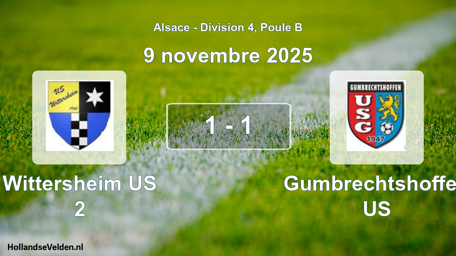 Gespeelde wedstrijd: Wittersheim US 2 - Gumbrechtshoffen US 1 - 1 (9 november 2025)