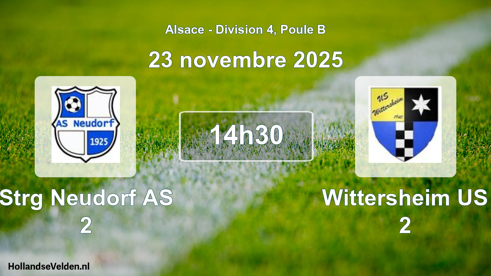 Match programmé: Strg Neudorf AS 2 - Wittersheim US 2 (23 novembre 2025)