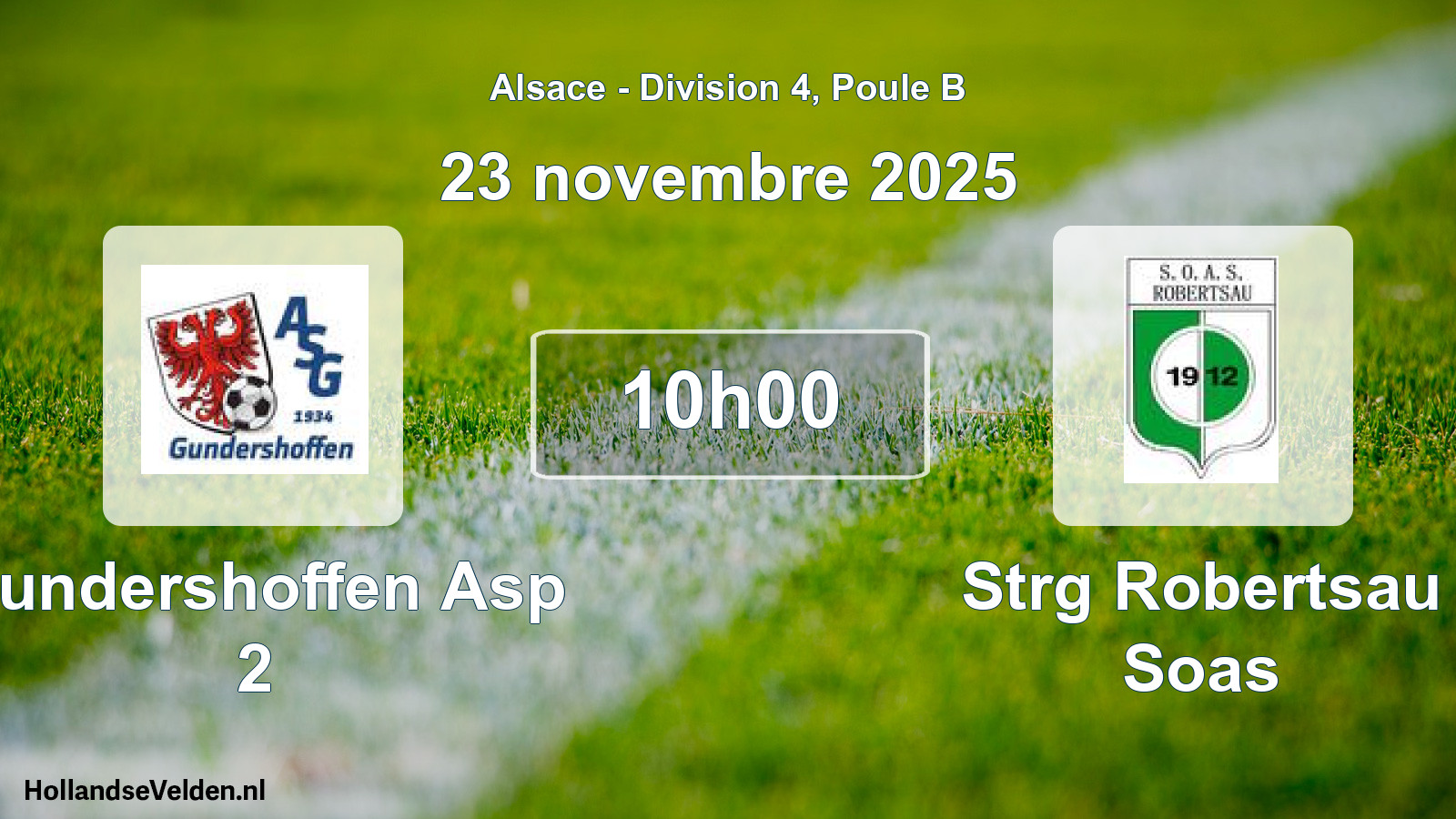 Match programmé: Gundershoffen Asp 2 - Strg Robertsau Soas (23 novembre 2025)