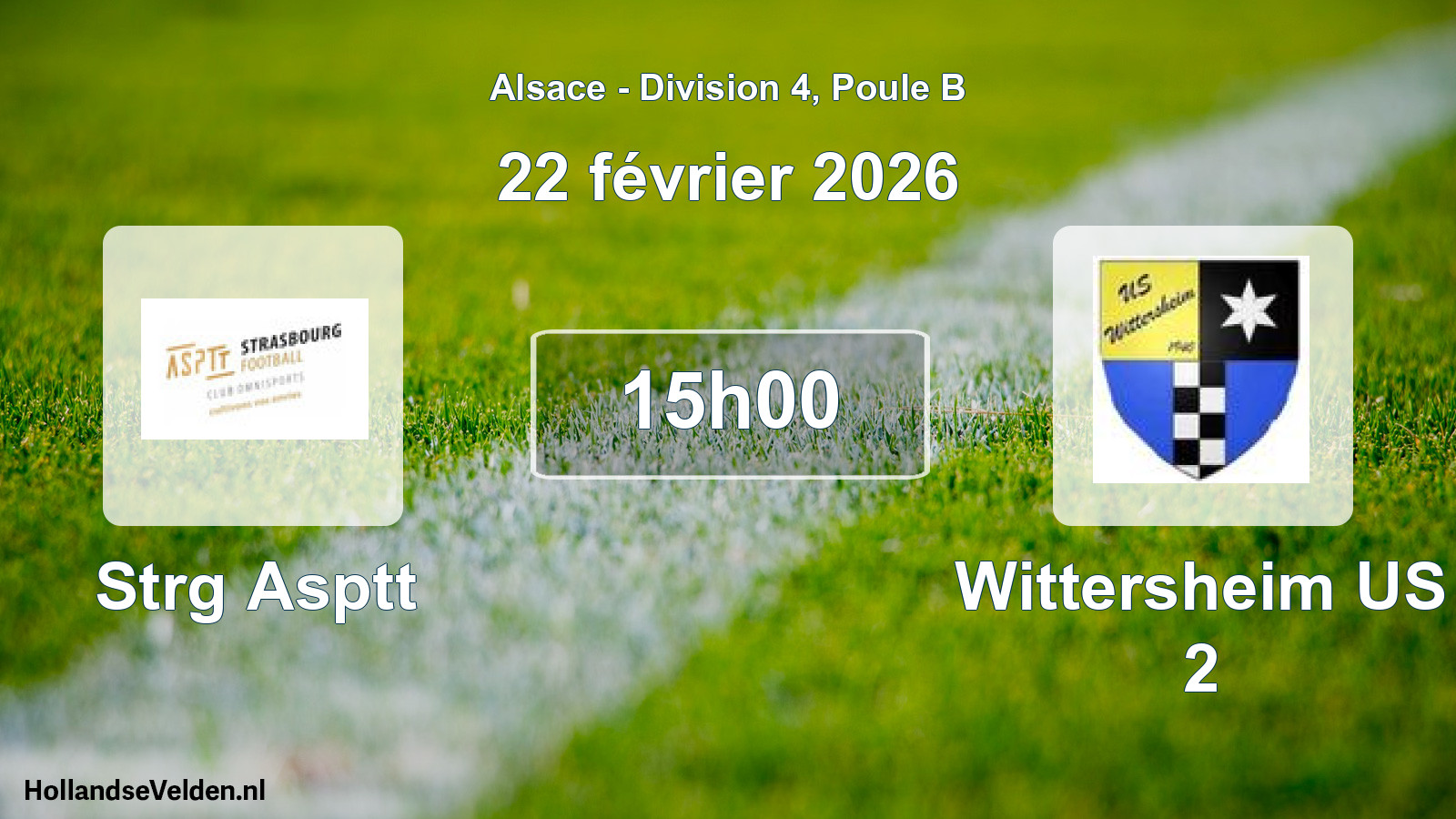 Match programmé: Strg Asptt - Wittersheim US 2 (22 février 2026)