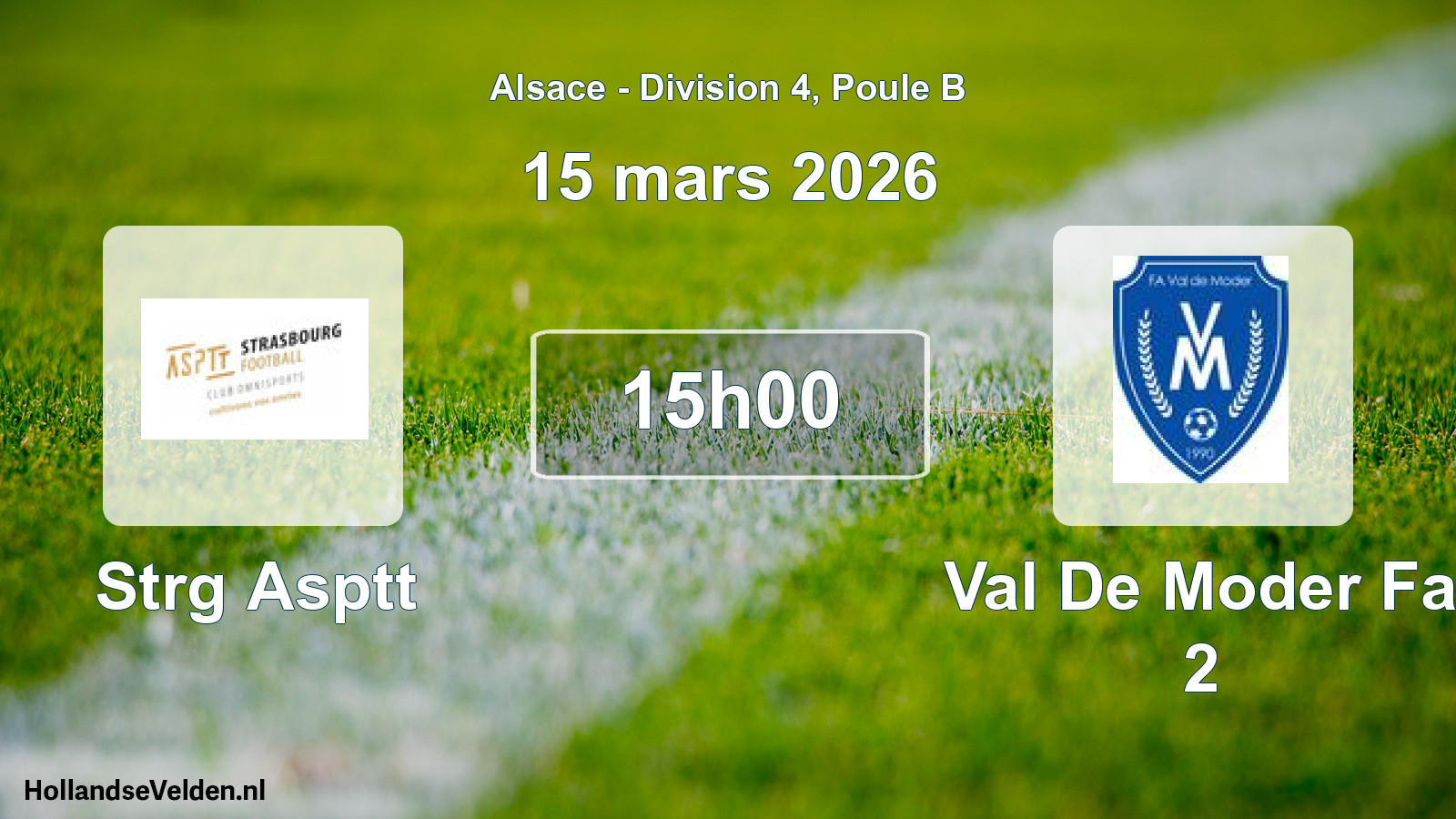 Match programmé: Strg Asptt - Val De Moder Fa 2 (15 mars 2026)