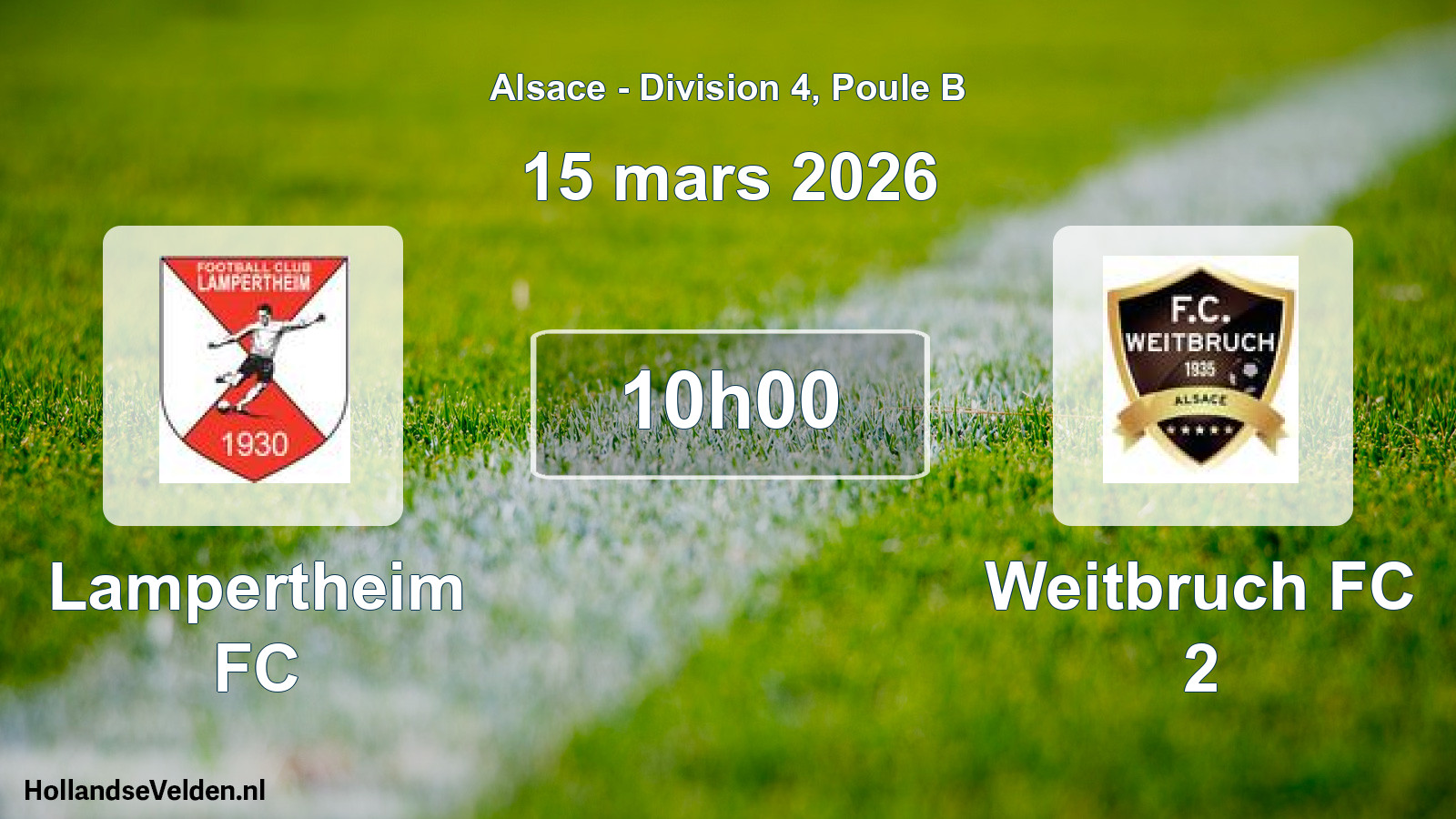 Match programmé: Lampertheim FC - Weitbruch FC 2 (15 mars 2026)