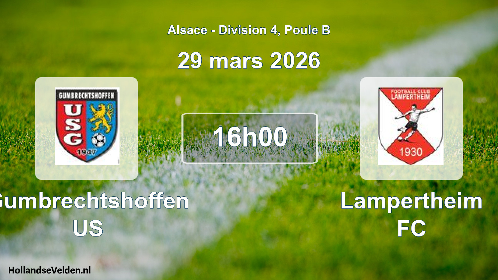 Match programmé: Gumbrechtshoffen US - Lampertheim FC (29 mars 2026)