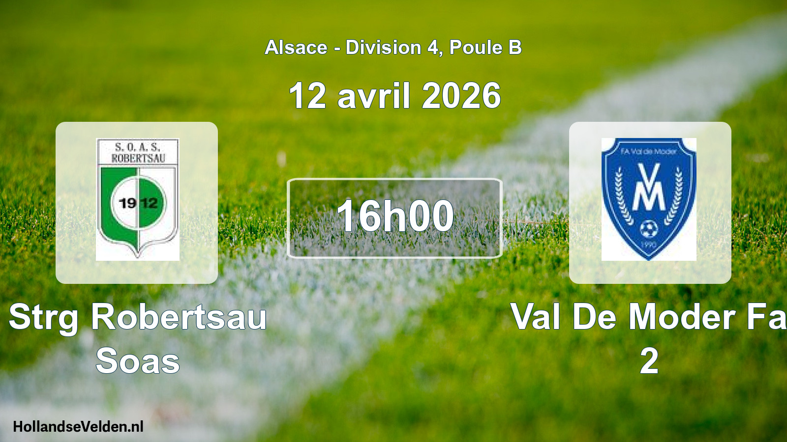 Match programmé: Strg Robertsau Soas - Val De Moder Fa 2 (12 avril 2026)