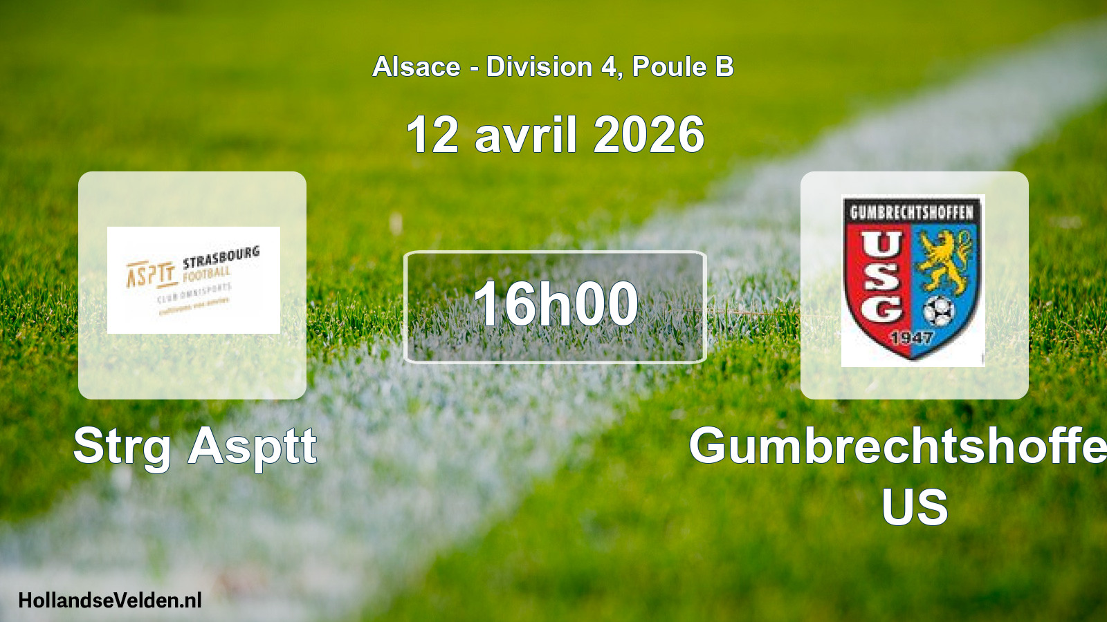 Match programmé: Strg Asptt - Gumbrechtshoffen US (12 avril 2026)