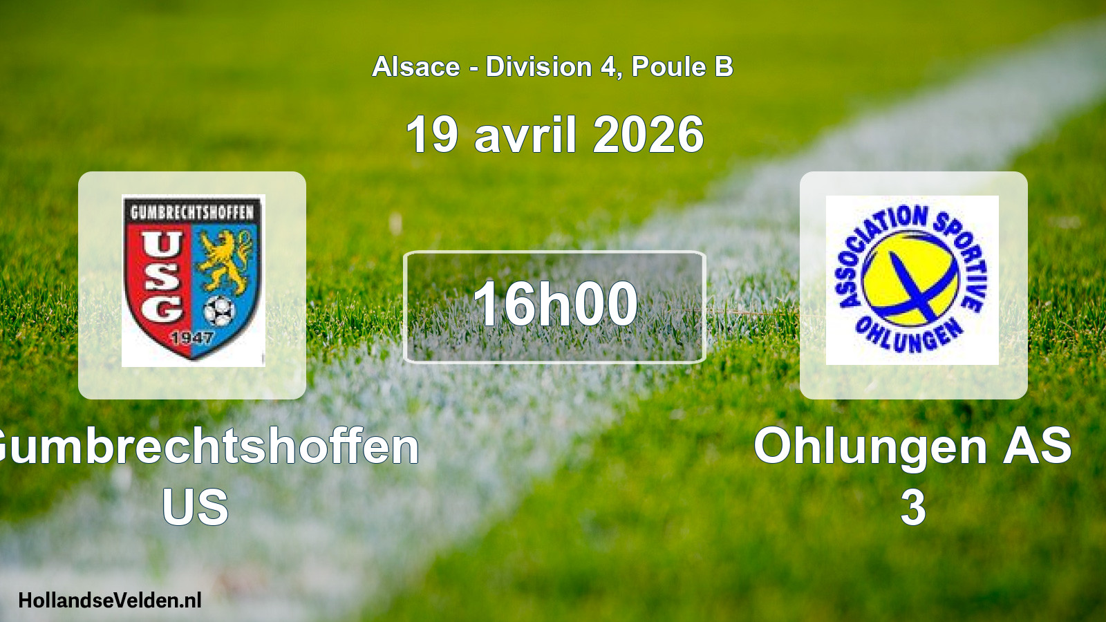 Scheduled Match: Gumbrechtshoffen US - Ohlungen AS 3 (19 April 2026)