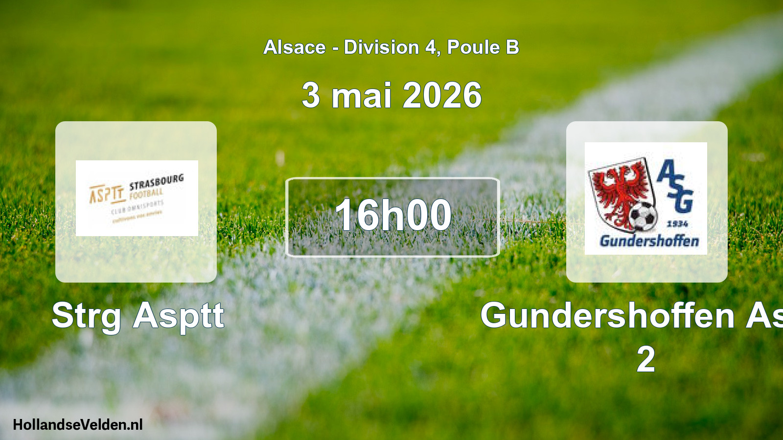 Match programmé: Strg Asptt - Gundershoffen Asp 2 (3 mai 2026)