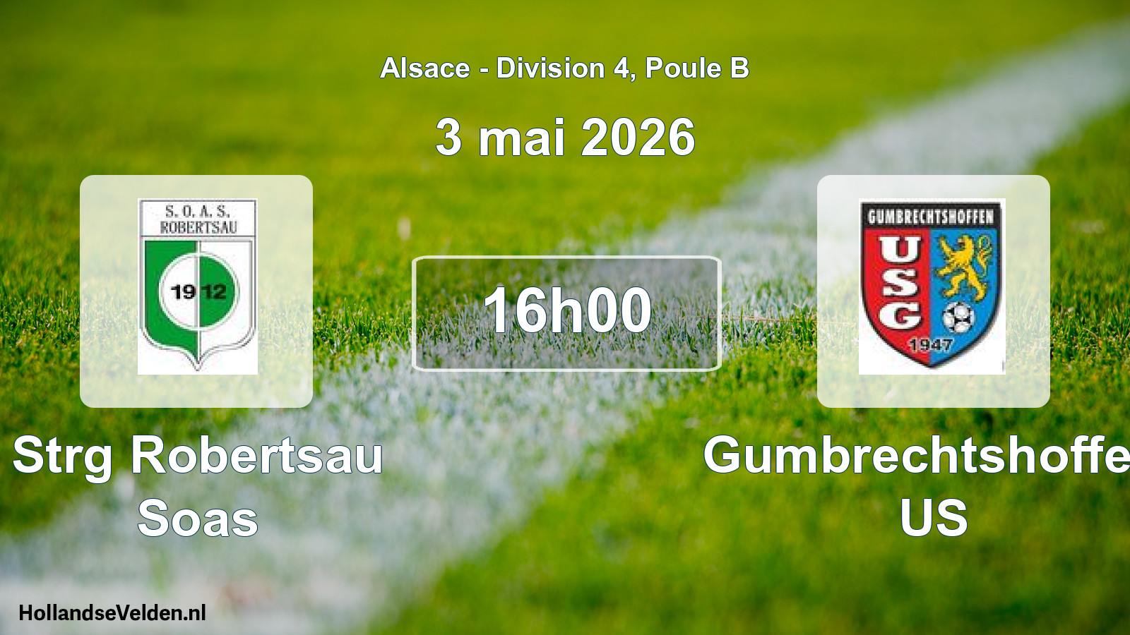 Scheduled Match: Strg Robertsau Soas - Gumbrechtshoffen US (3 May 2026)