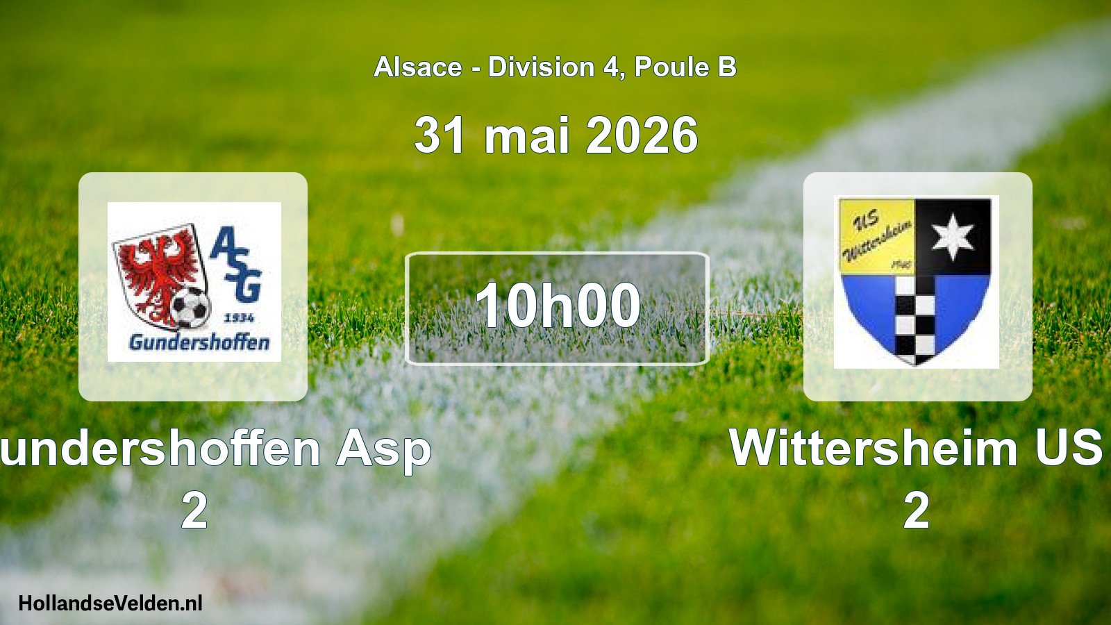Match programmé: Gundershoffen Asp 2 - Wittersheim US 2 (31 mai 2026)