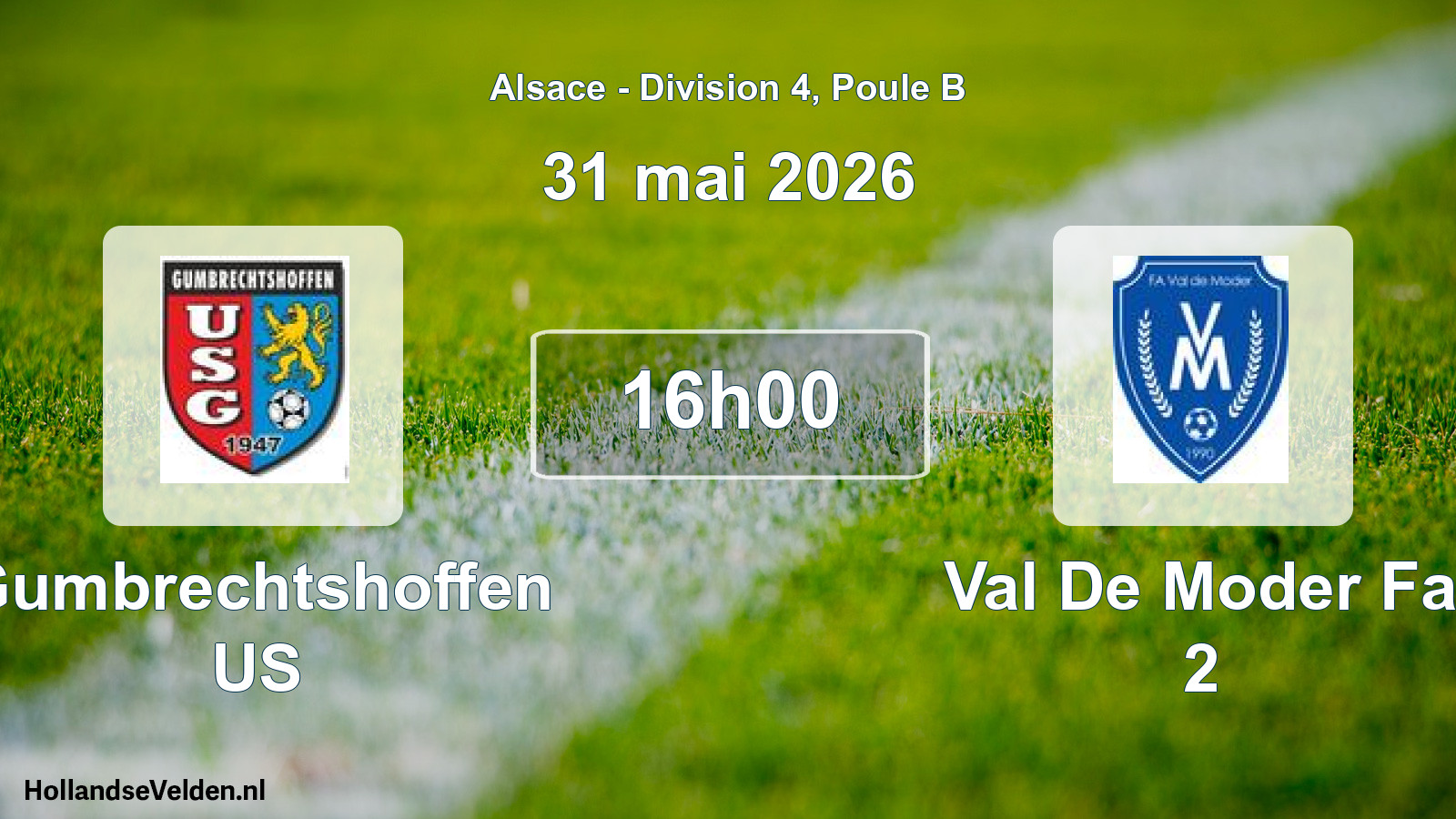 Match programmé: Gumbrechtshoffen US - Val De Moder Fa 2 (31 mai 2026)