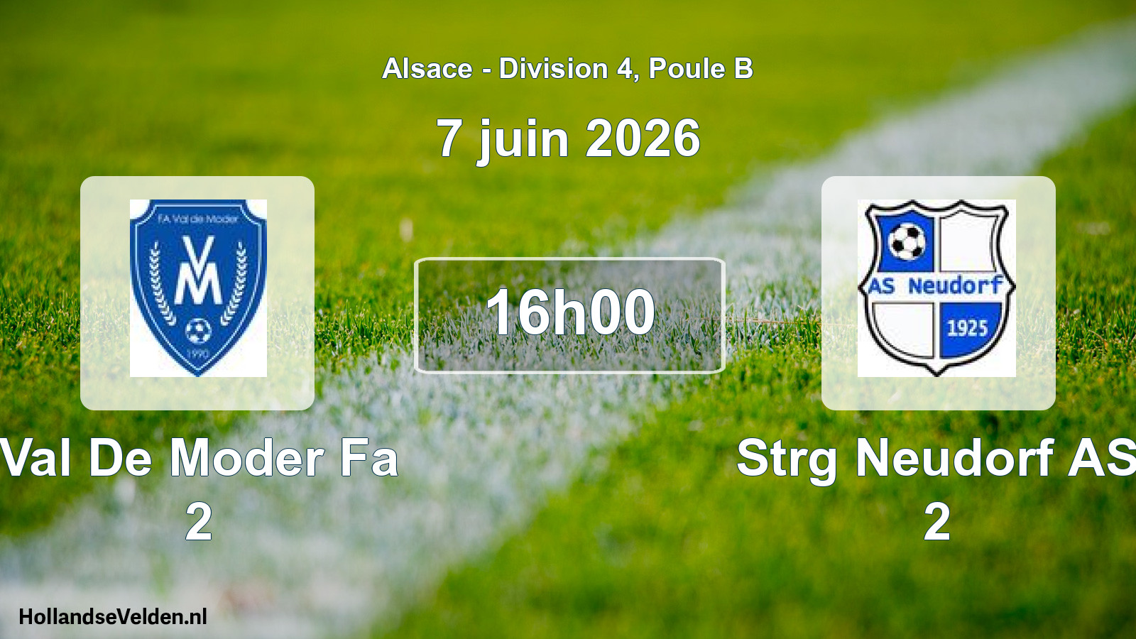 Match programmé: Val De Moder Fa 2 - Strg Neudorf AS 2 (7 juin 2026)