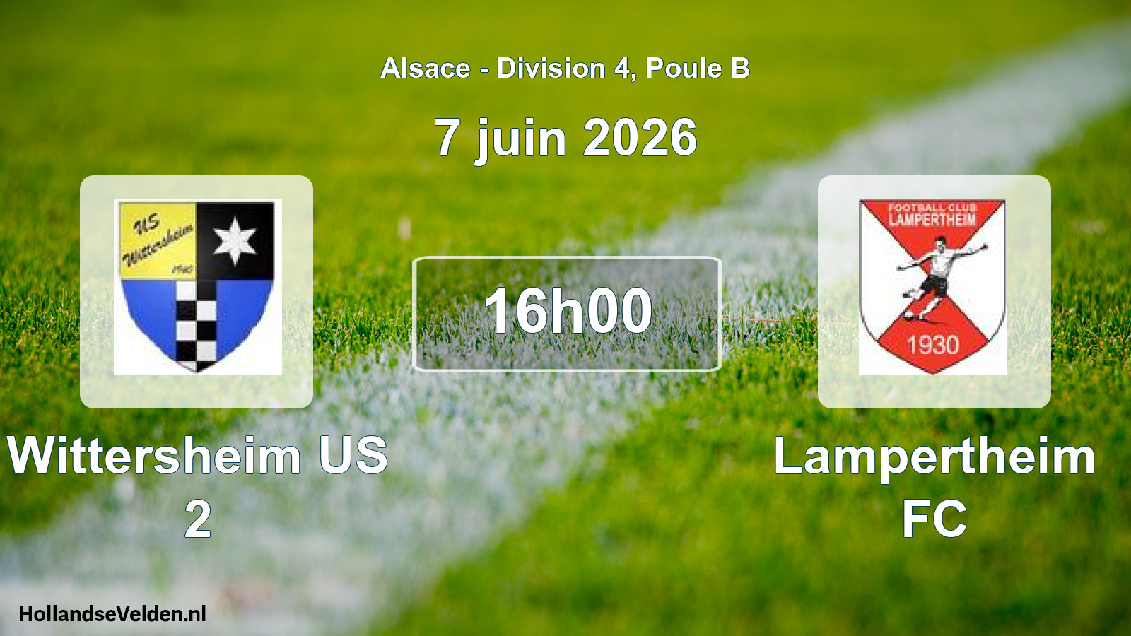 Match programmé: Wittersheim US 2 - Lampertheim FC (7 juin 2026)