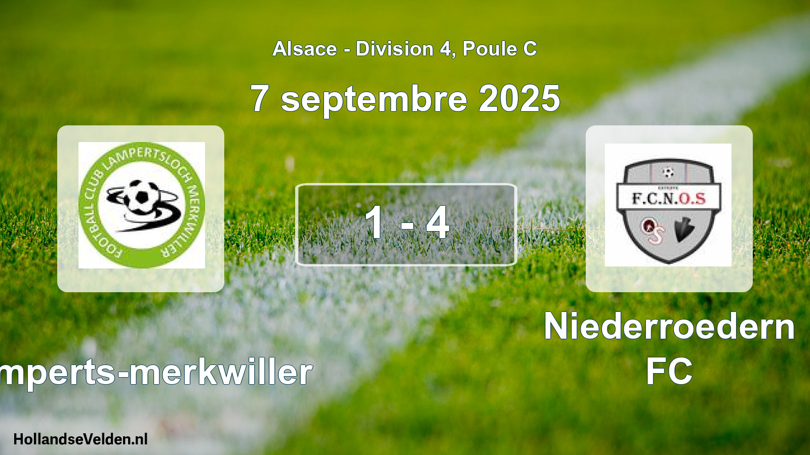 Match joué: Lamperts-merkwiller - Niederroedern FC 1 - 4 (7 septembre 2025)