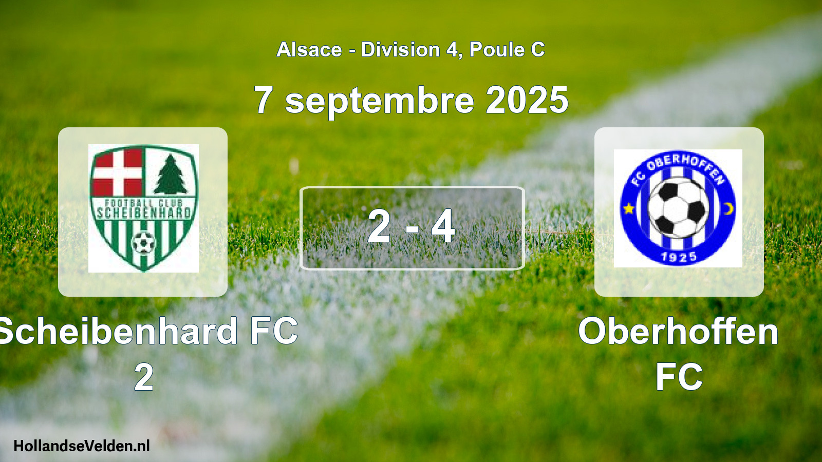 Match joué: Scheibenhard FC 2 - Oberhoffen FC 2 - 4 (7 septembre 2025)