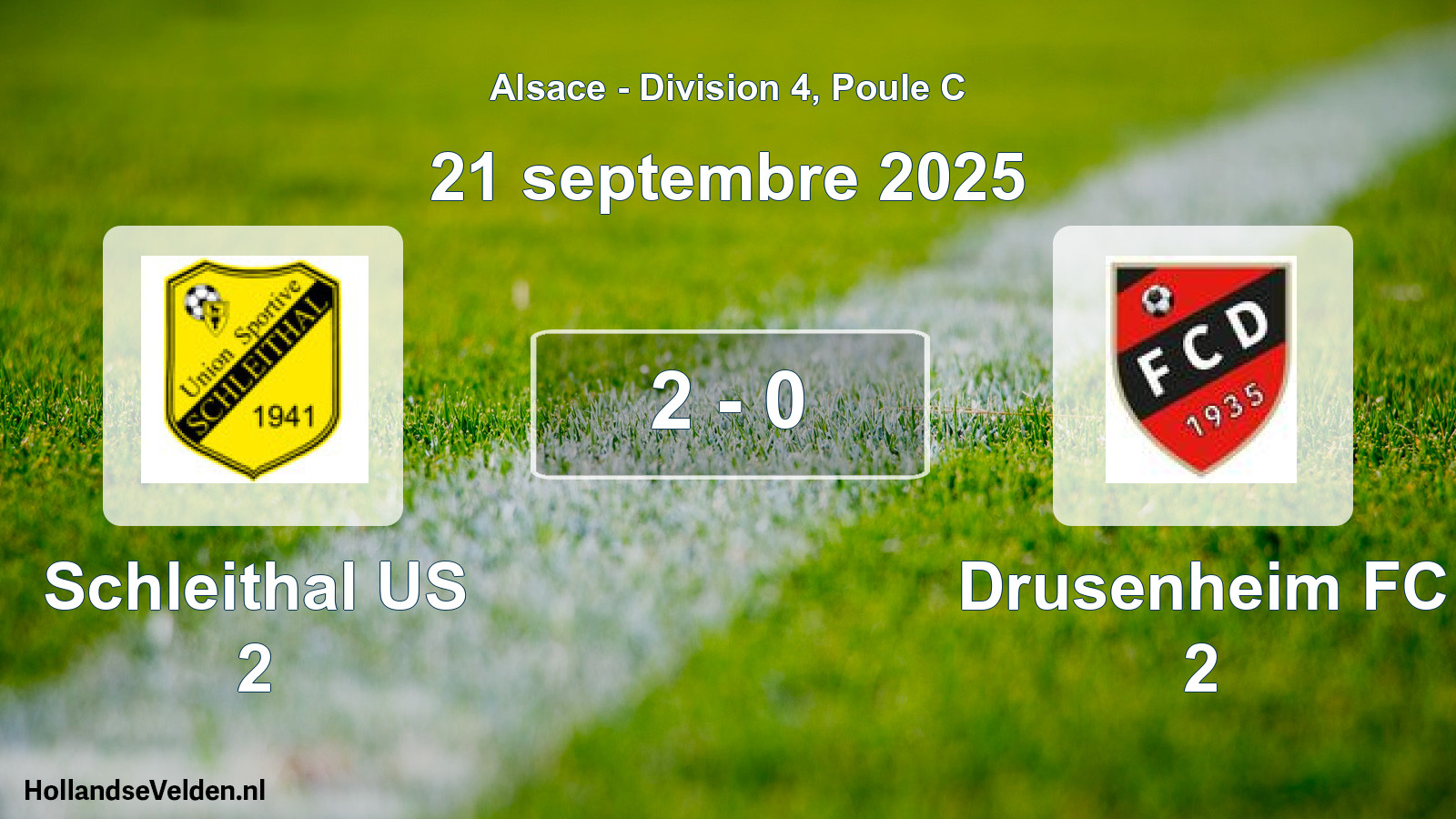 Match joué: Schleithal US 2 - Drusenheim FC 2 2 - 0 (21 septembre 2025)