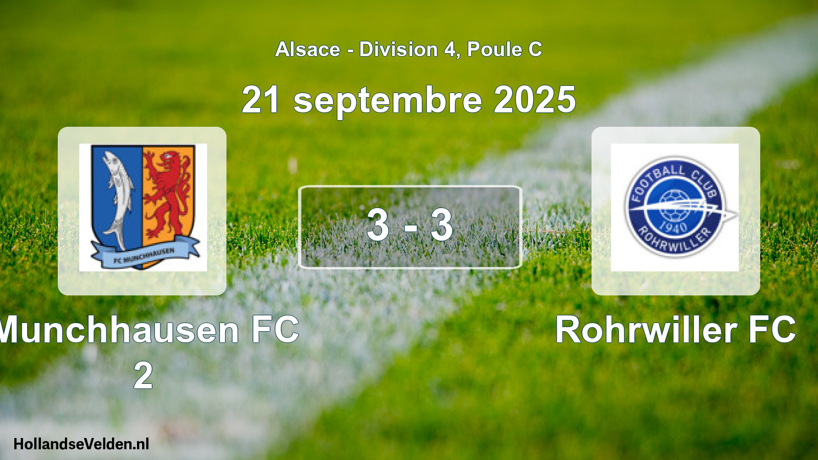 Gespeelde wedstrijd: Munchhausen FC 2 - Rohrwiller FC 3 - 3 (21 september 2025)
