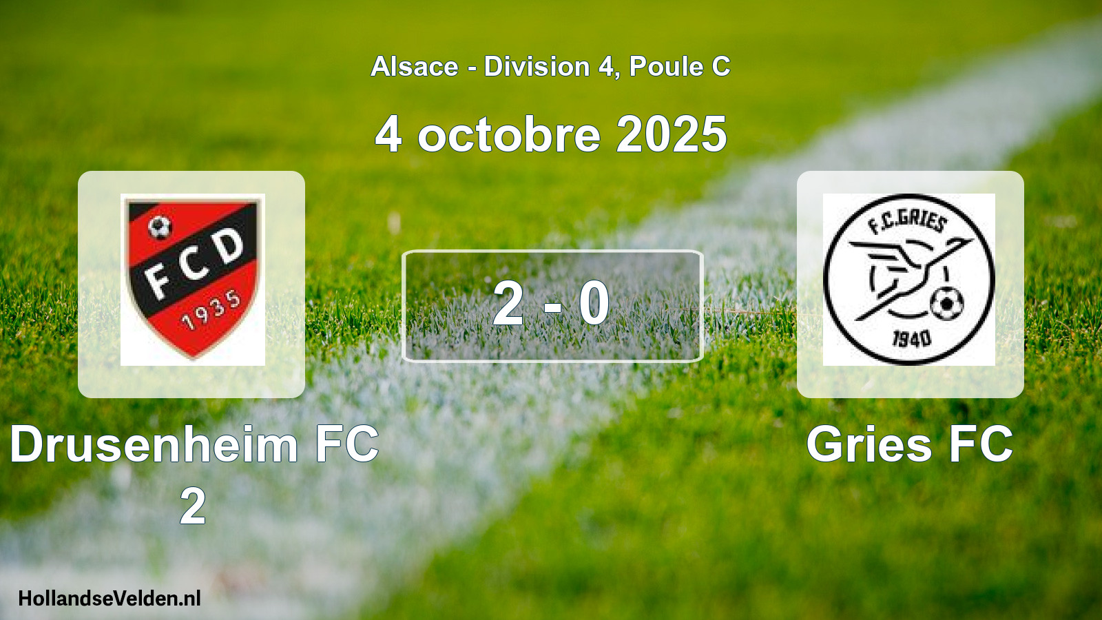 Gespeelde wedstrijd: Drusenheim FC 2 - Gries FC 2 - 0 (4 oktober 2025)
