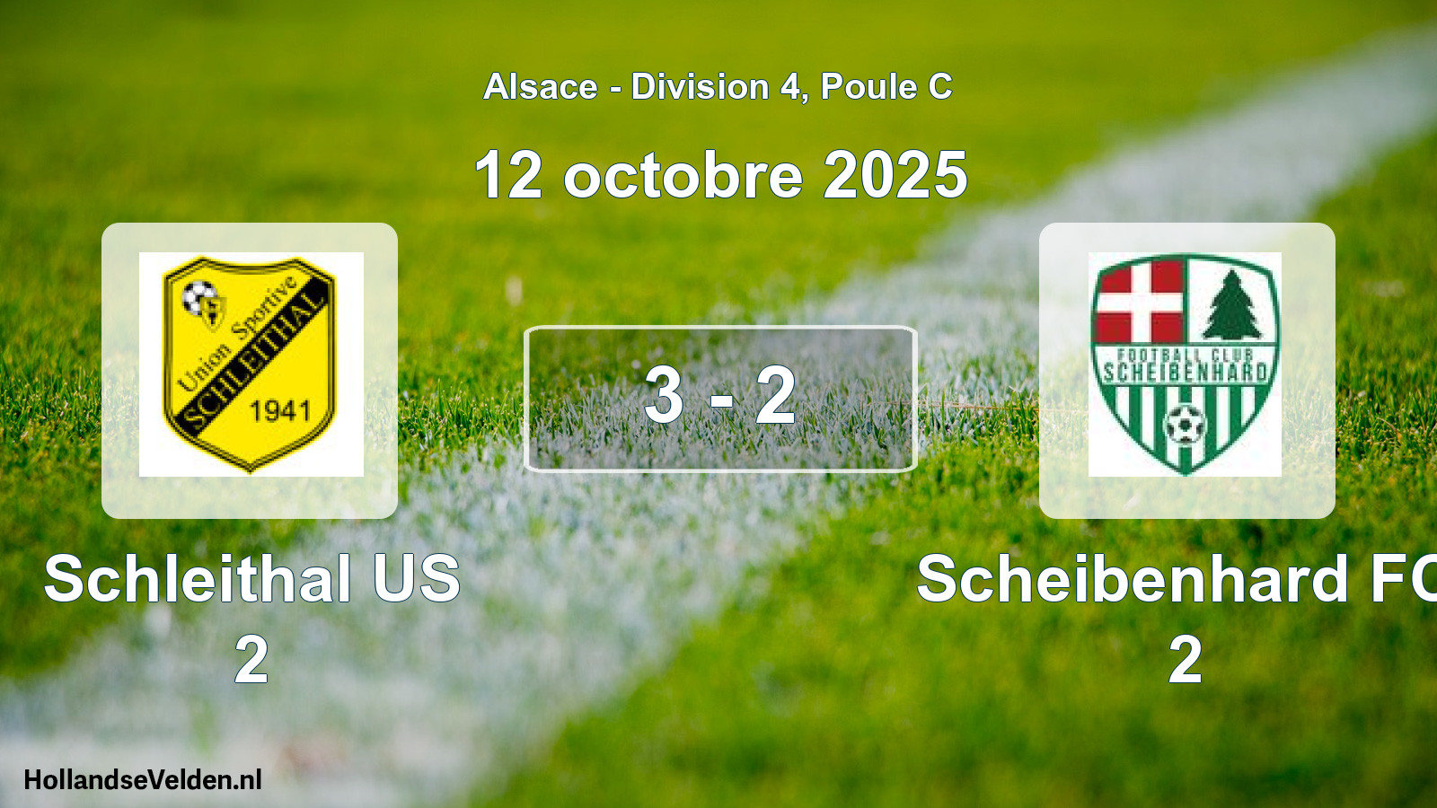 Match joué: Schleithal US 2 - Scheibenhard FC 2 3 - 2 (12 octobre 2025)