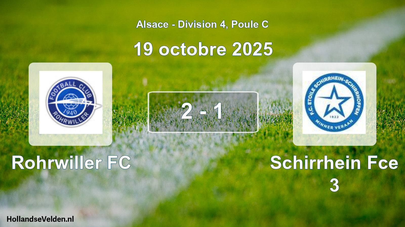 Total number of matches played: Rohrwiller FC - Schirrhein Fce 3 2 - 1 (19 October 2025)