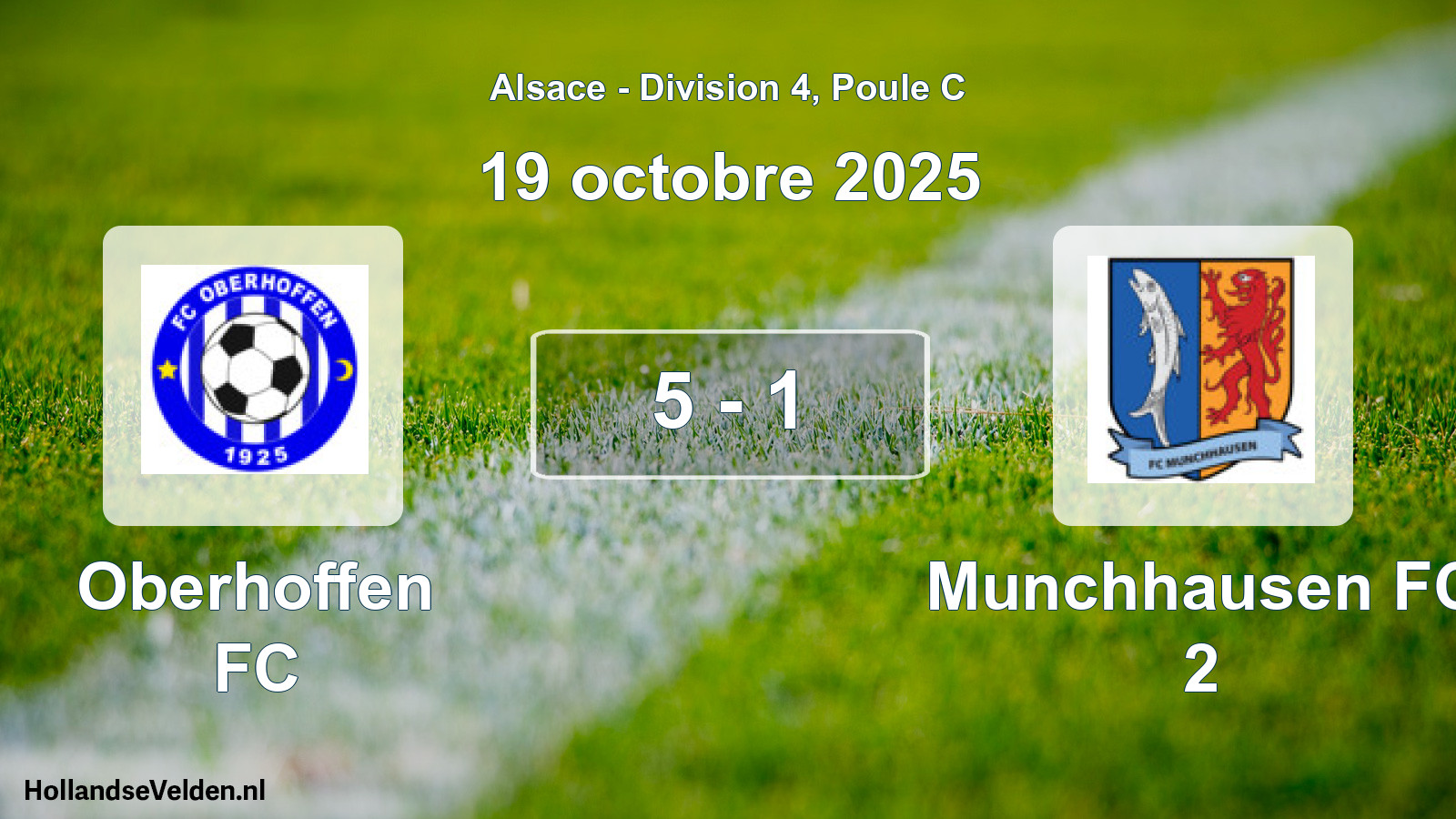 Total number of matches played: Oberhoffen FC - Munchhausen FC 2 5 - 1 (19 October 2025)