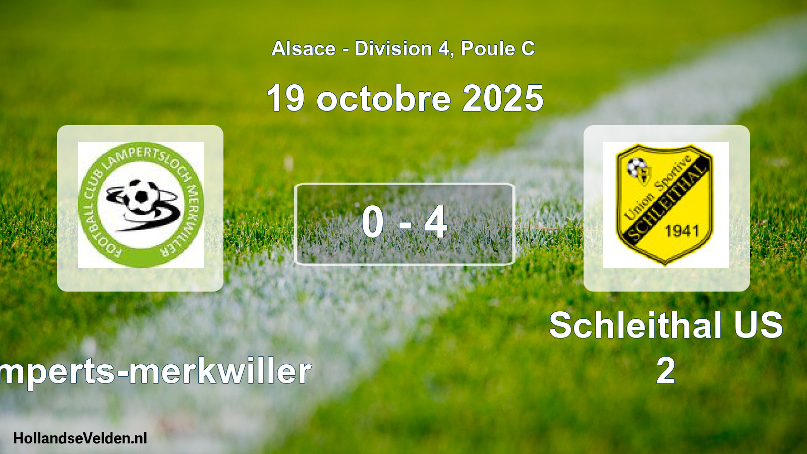 Total number of matches played: Lamperts-merkwiller - Schleithal US 2 0 - 4 (19 October 2025)