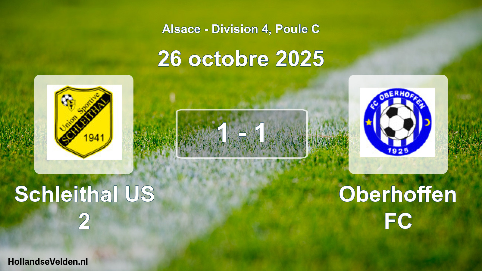 Match joué: Schleithal US 2 - Oberhoffen FC 1 - 1 (26 octobre 2025)