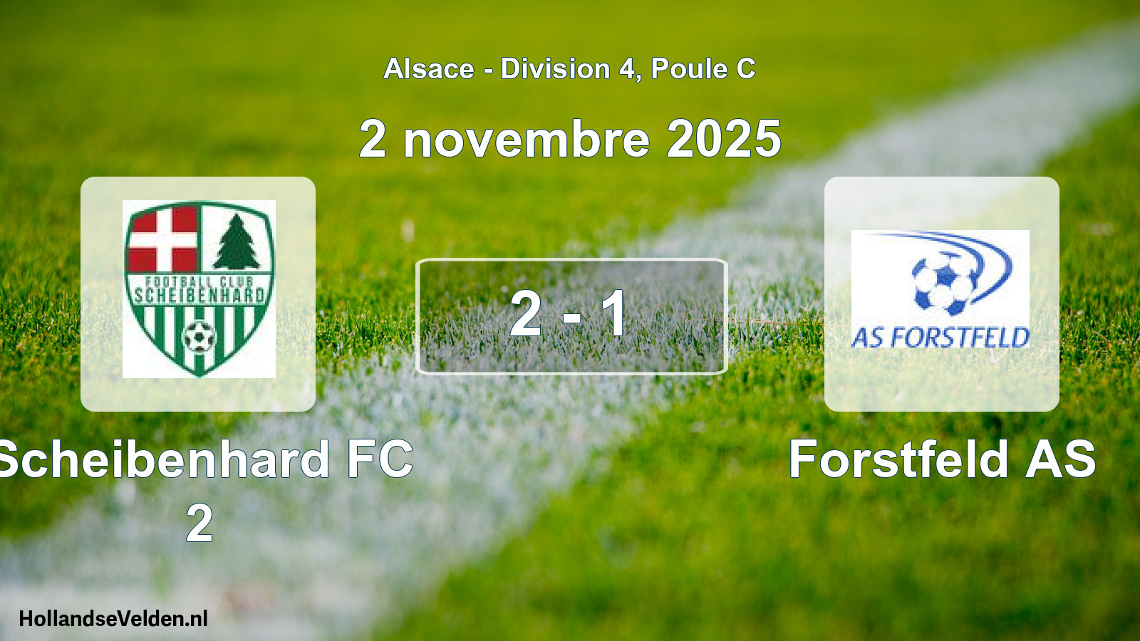 Match joué: Scheibenhard FC 2 - Forstfeld AS 2 - 1 (2 novembre 2025)