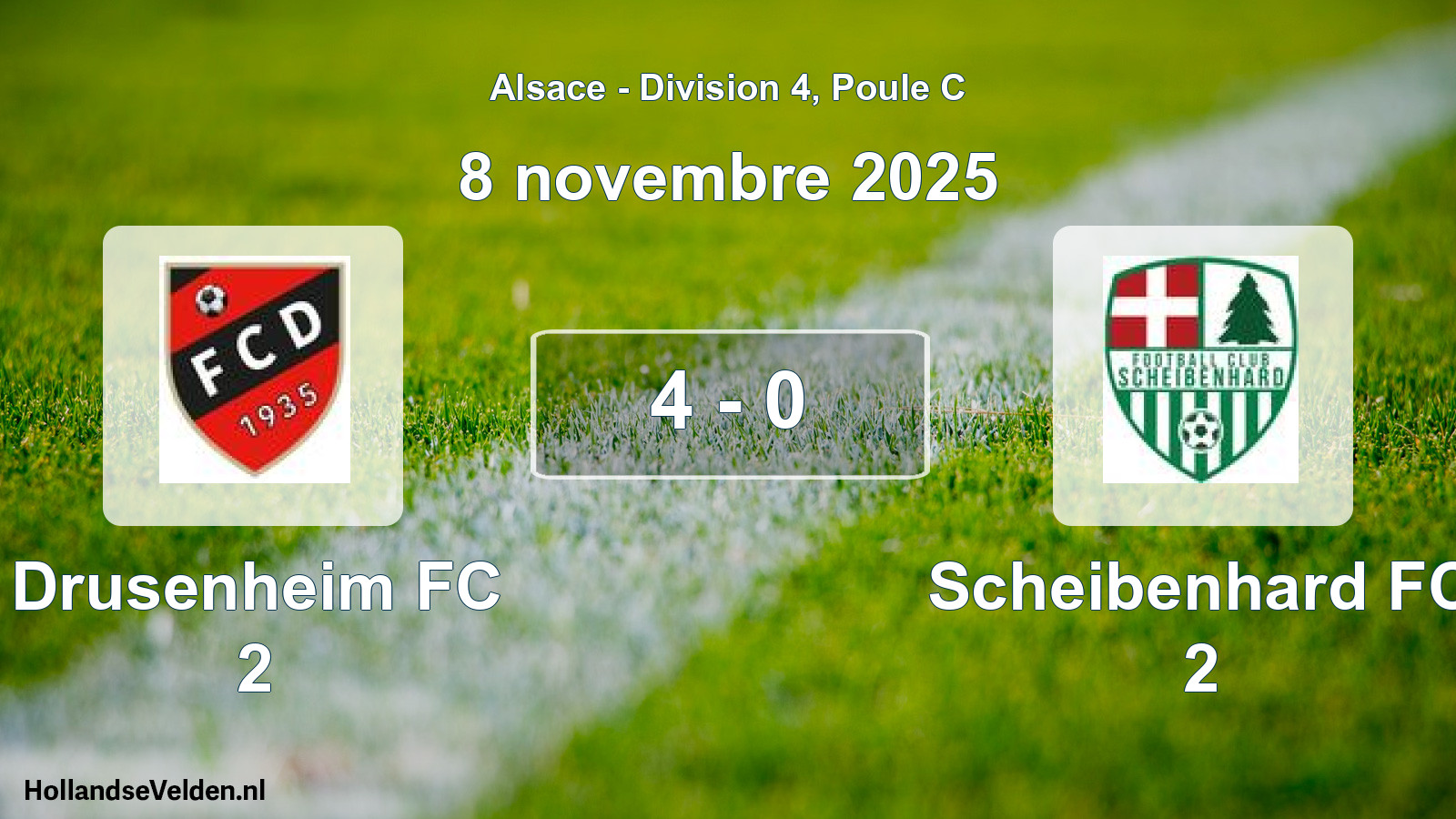 Match joué: Drusenheim FC 2 - Scheibenhard FC 2 4 - 0 (8 novembre 2025)